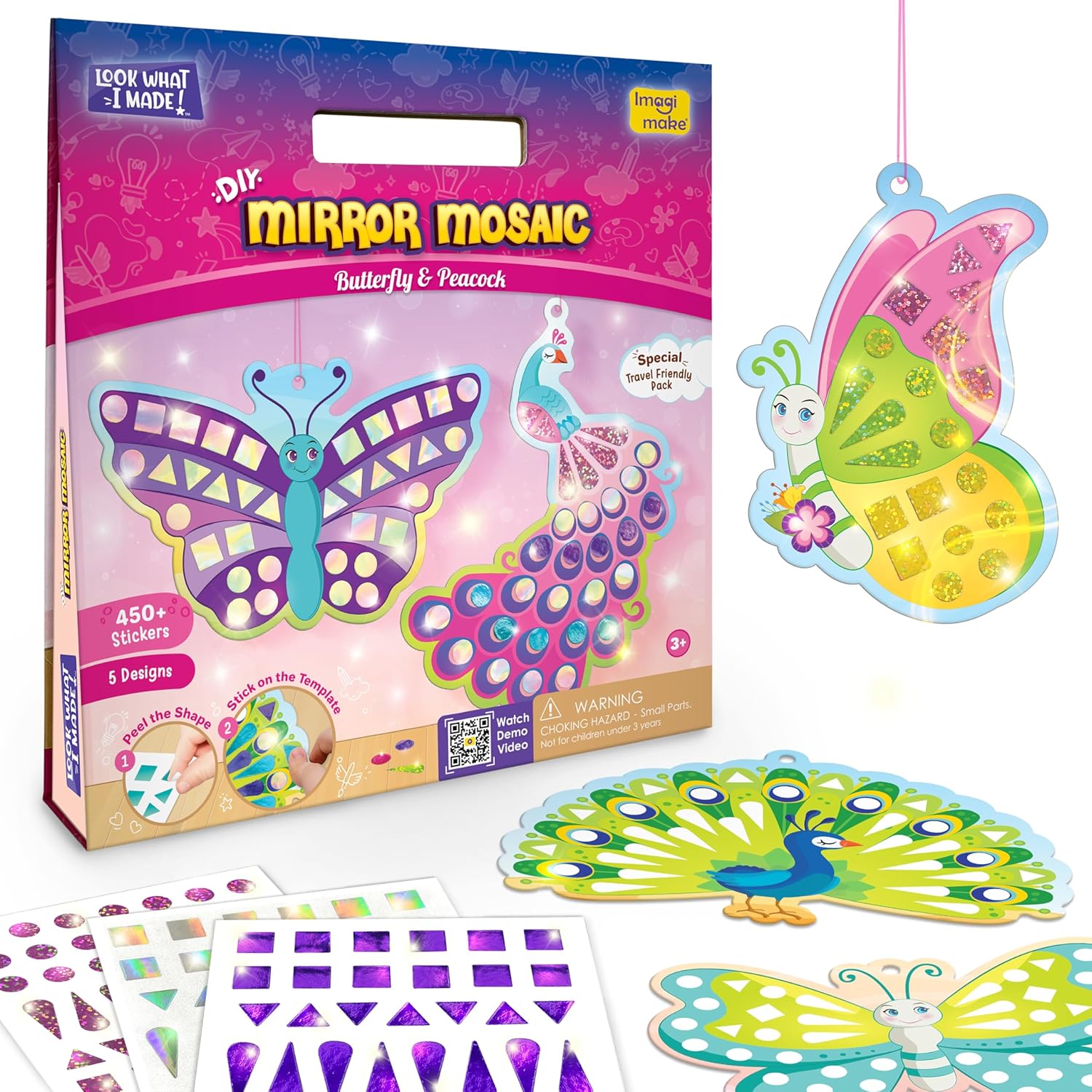 Detalle de Imagimake Mirror Mosaic Butterfly & Peacock Kit