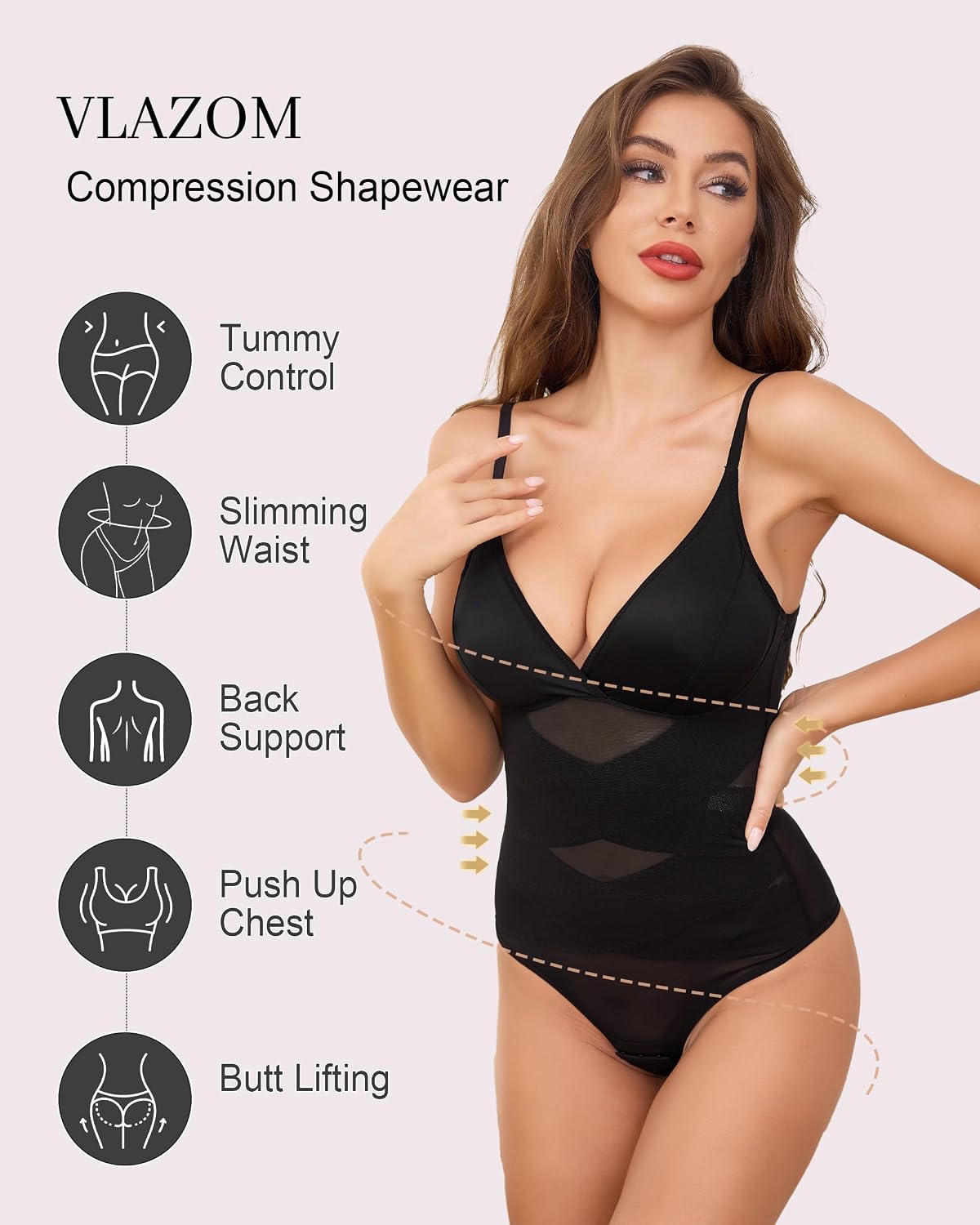 Detalle 2 de Vlazom Body Modellante Donna Effetto Pancia Piatta