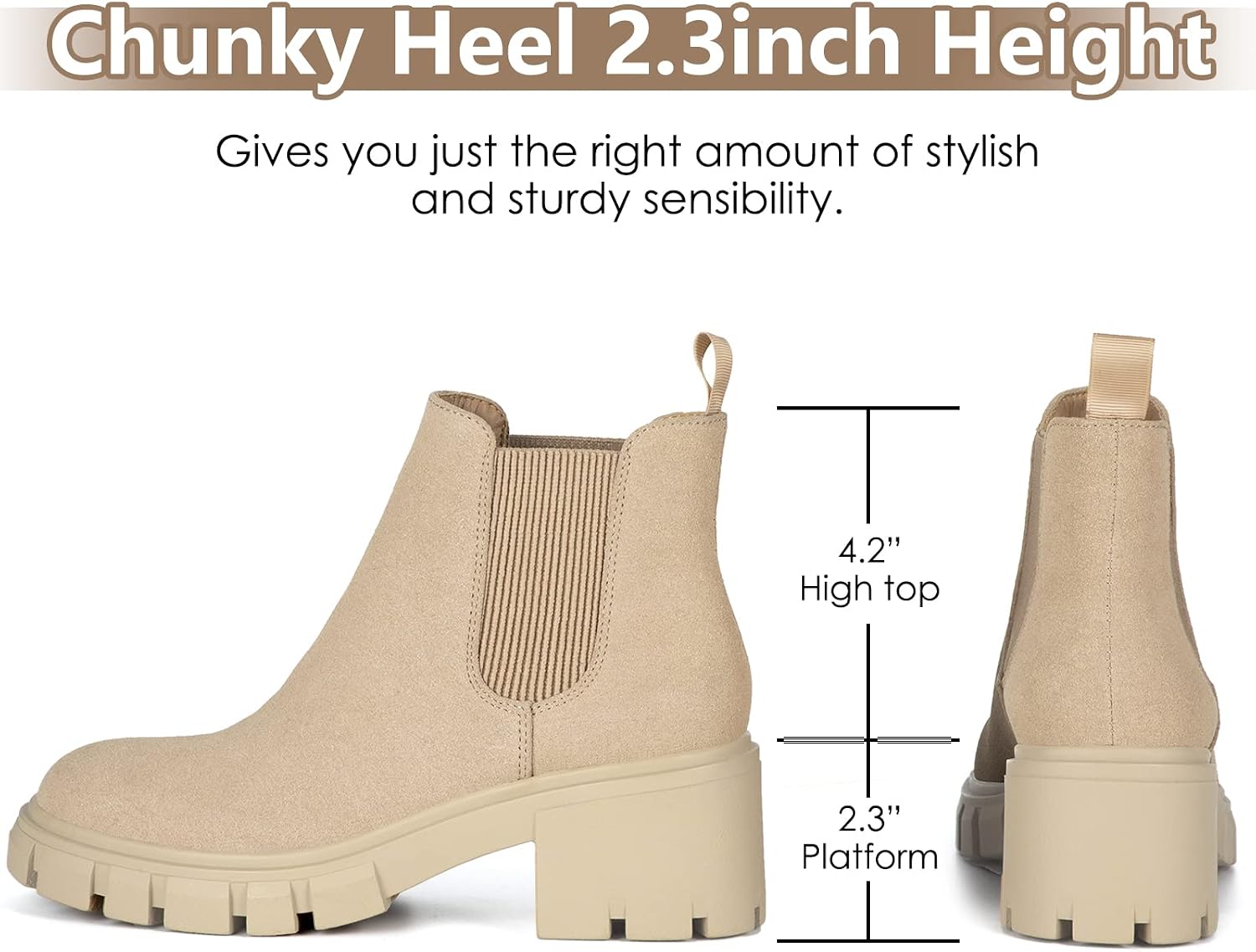 Thumbnail 2 de Athlefit Women's Chelsea Boots 2.3in chunky heel