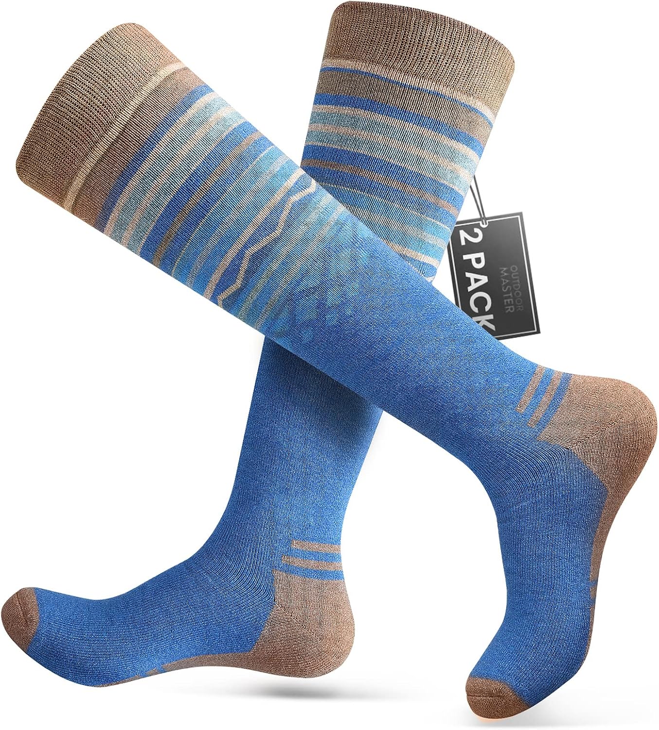 Detalle 2 de OutdoorMaster Calze in lana merino da sci termiche antiscivolo