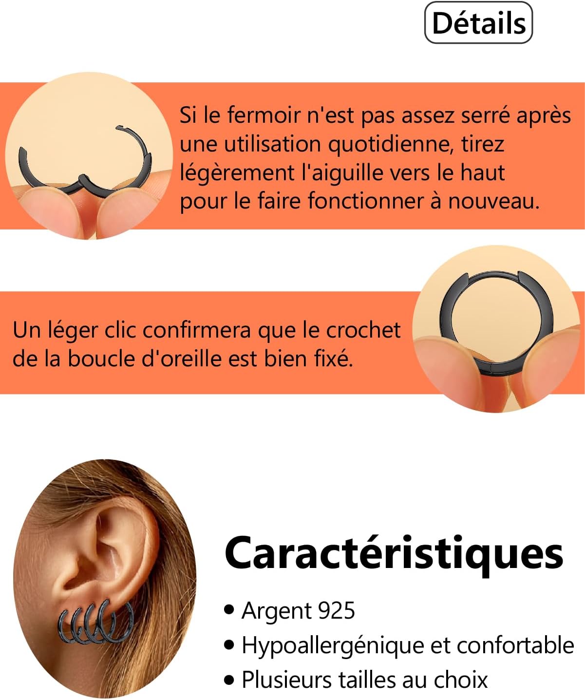 Thumbnail 6 de Silvora Petit Créole en Argent 925 massif – Boucles d’oreilles huggie 6–20 mm
