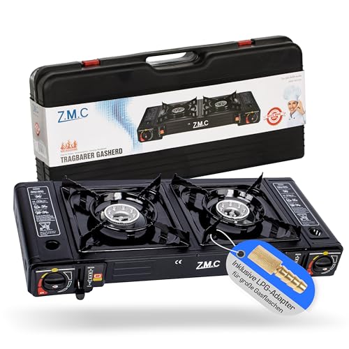 Thumbnail 8 de Z.M.C Gaskocher Campingkocher 2-flammig 2,5 kW – inkl. 12x 227 g Kartuschen und Adapter