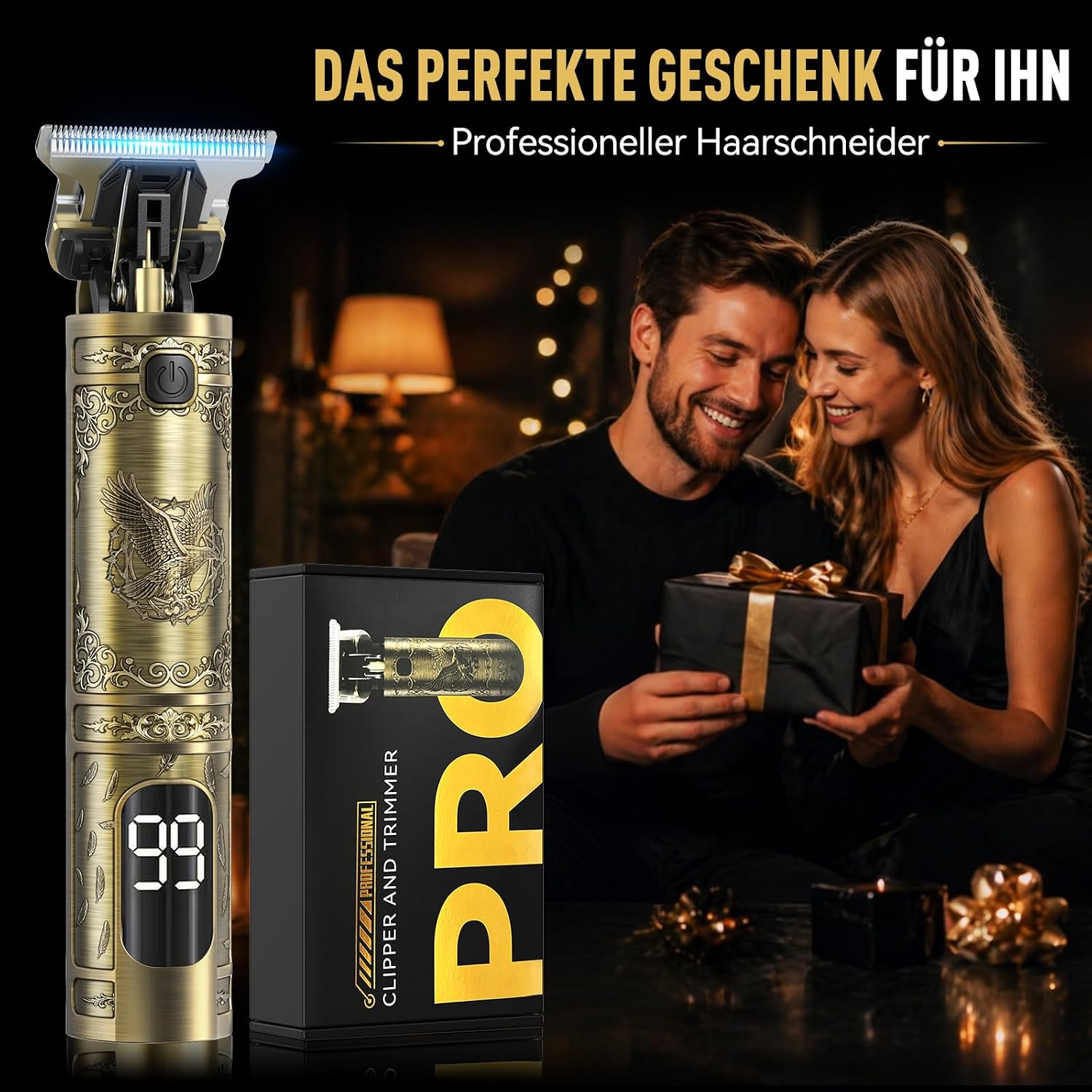 Thumbnail 6 de Haarschneidemaschine & Barttrimmer Herren Profi Set mit LED Anzeige – USB-C Aufladung, T-Scherkopf