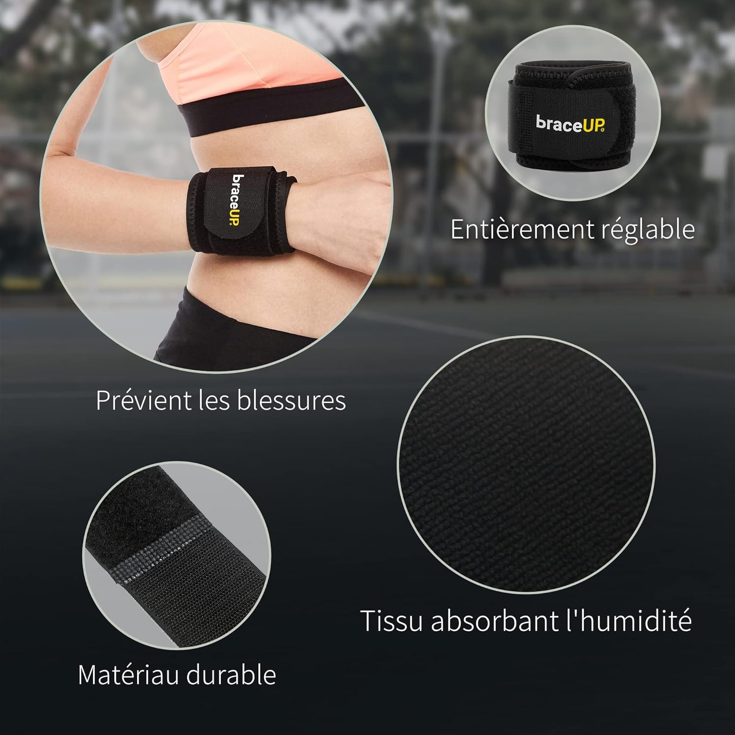 Thumbnail 4 de BraceUP Attelle de poignet BraceUP : orthèse pour musculation et tennis (noir)