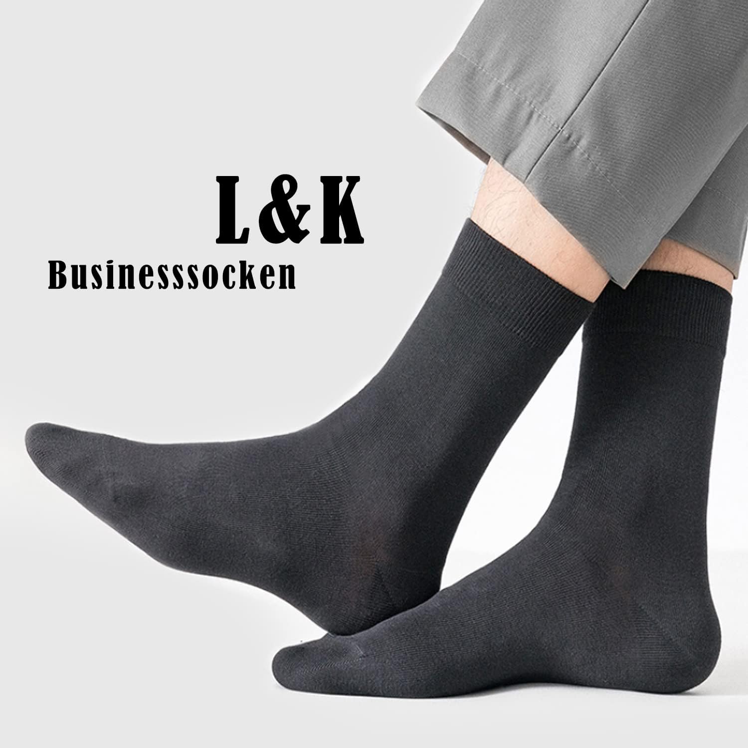 Thumbnail 2 de L&K-II (12/24 paires) chaussettes coton respirantes homme & femme 43-46/39-42 noir et blanc