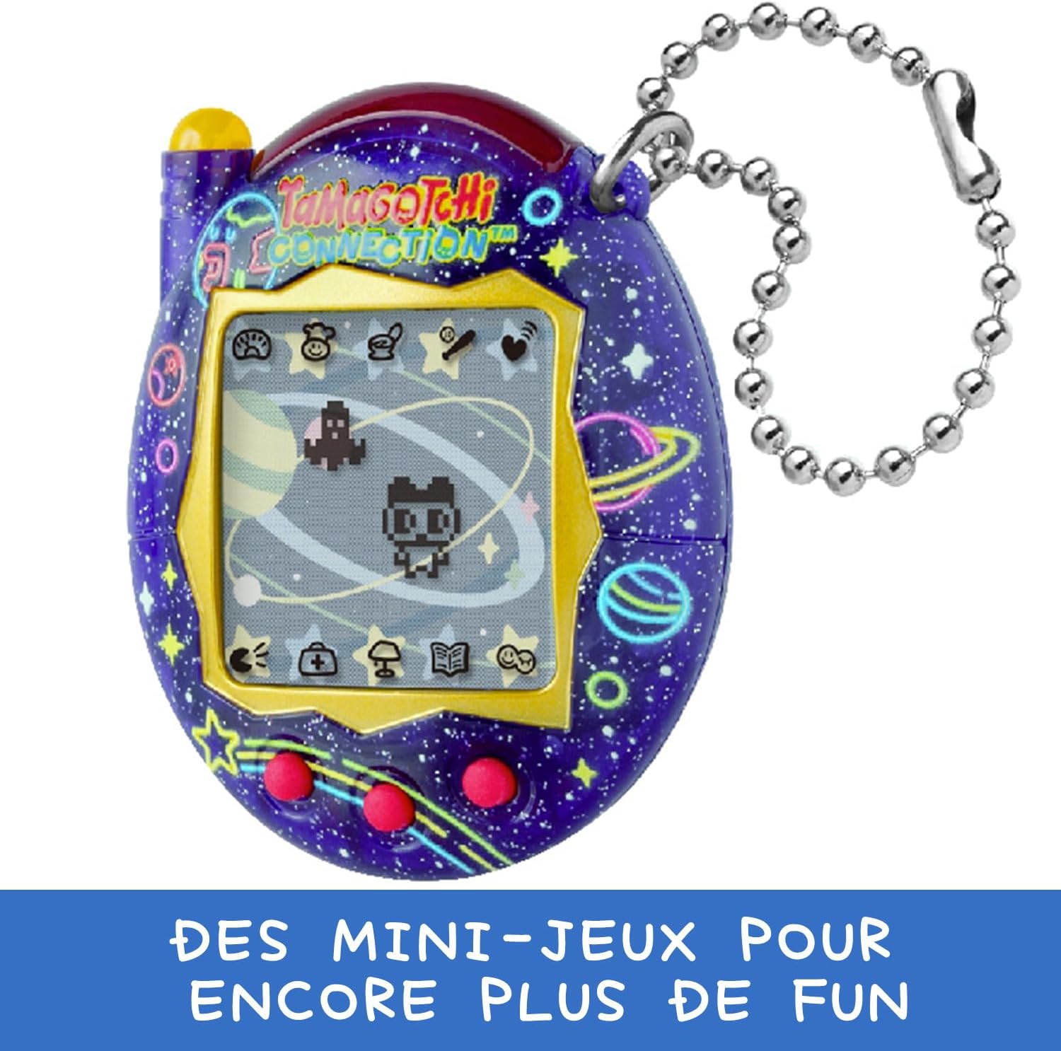 Detalle de Bandai Tamagotchi Connection Neon Planet – Animal Virtuel Interactif avec IR et Grand Écran