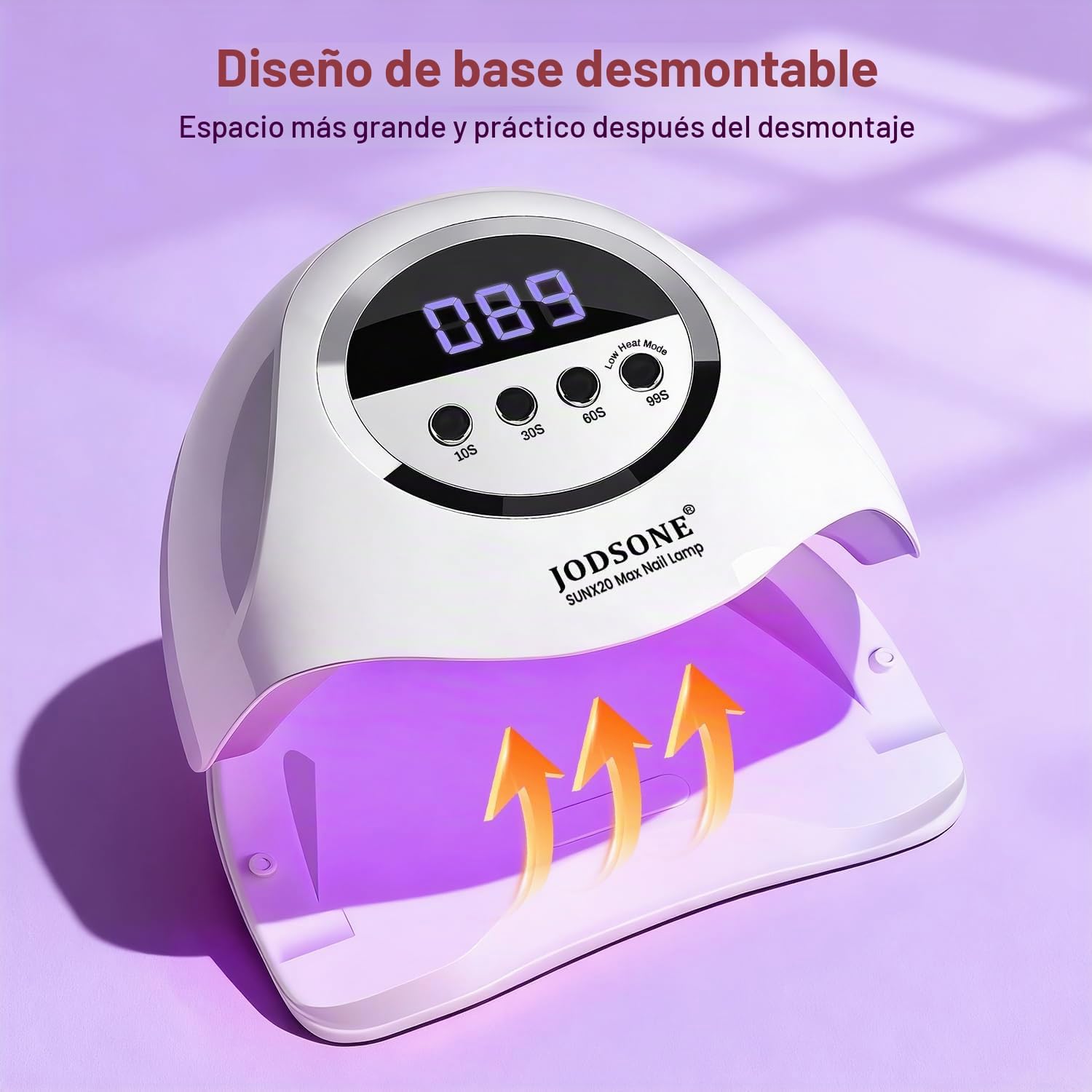 Detalle 2 de JODSONE Lámpara de Uñas Semipermanentes UV LED 320W con 72 LEDs y sensor automático