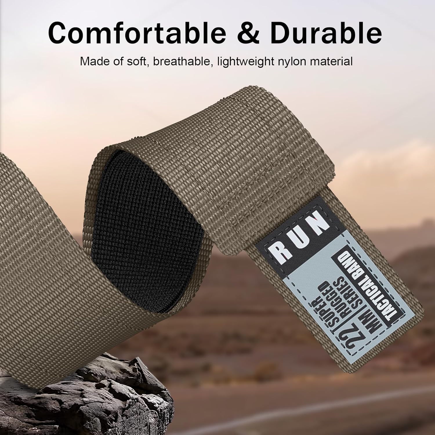 Detalle 2 de NotoCity Nylon Strap for Samsung Galaxy Watch Ultra 47mm (Brown) – Durable Replacement Band
