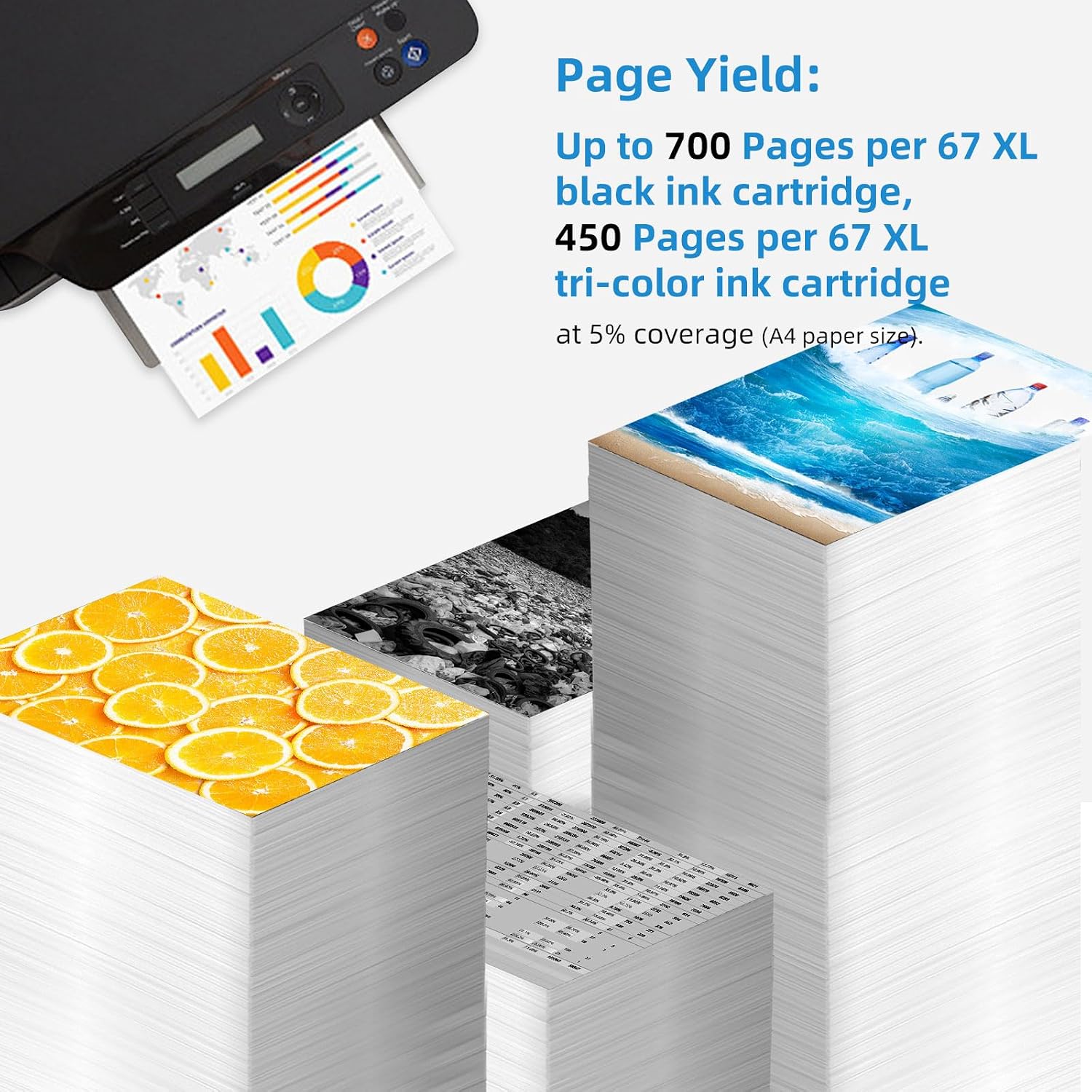 Thumbnail 2 de Relcolor 67XL Black Ink Cartridge Replacement (HP 67XL) — 2 Pack
