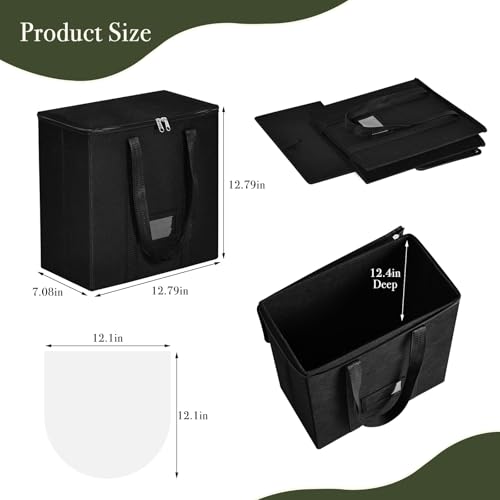 Detalle 2 de HEYCOOK Vinyl Record Storage Box – Holds Up To 50 12-Inch Records (Sealed, Dust-Proof) with Lid, Handles and 32.5 x 18 x 32.5 cm