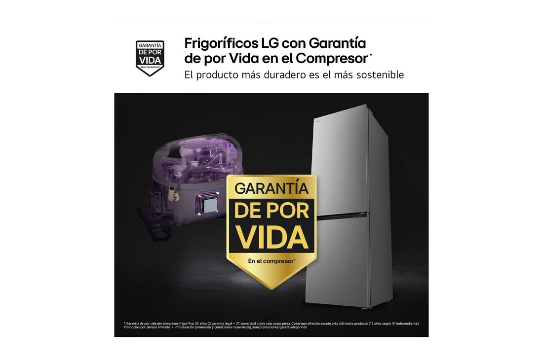 Thumbnail 3 de Frigorífico Combi LG GBBS716CPY DoorCooling+ (1,86 m, 333 L) – Serie 700, inox antihuellas