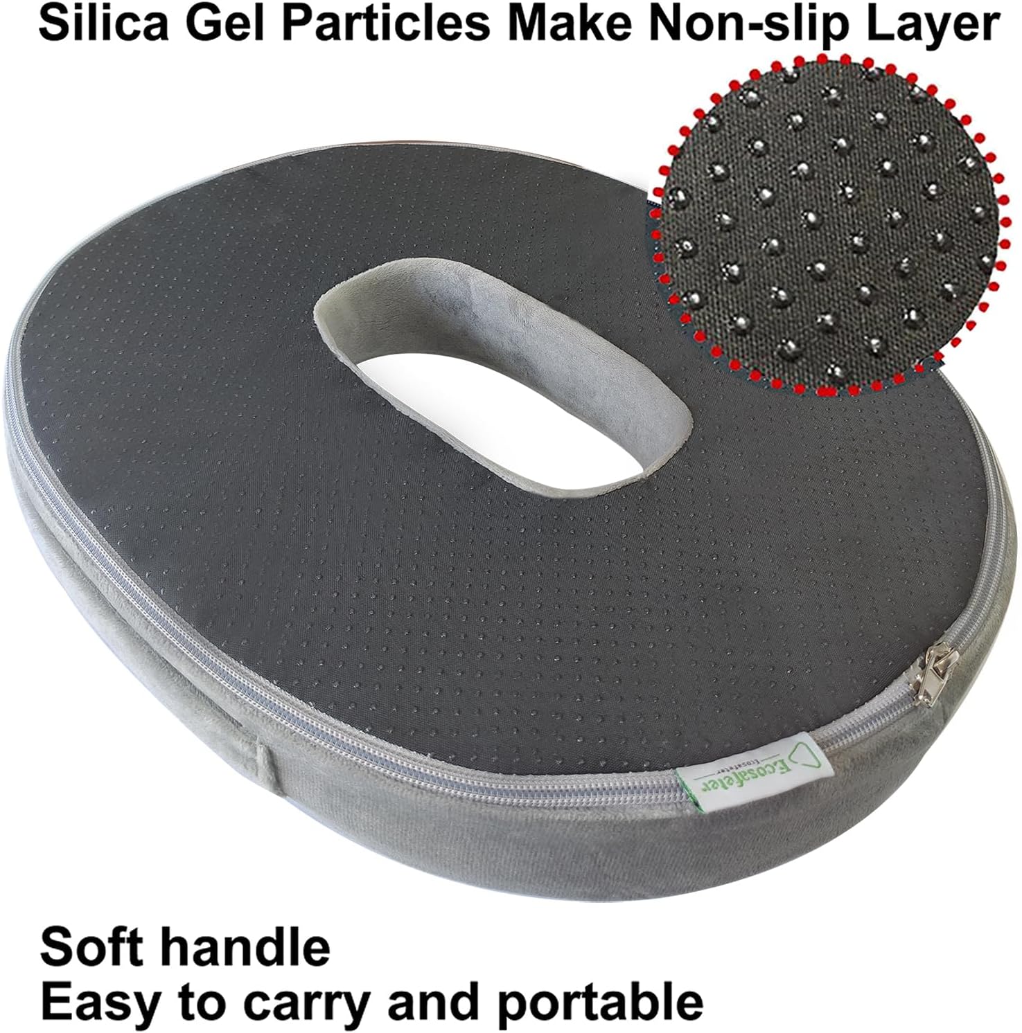 Detalle 2 de Ecosafeter Orthopedic Ring Memory Foam Cushion for Coccyx Pain 🍑