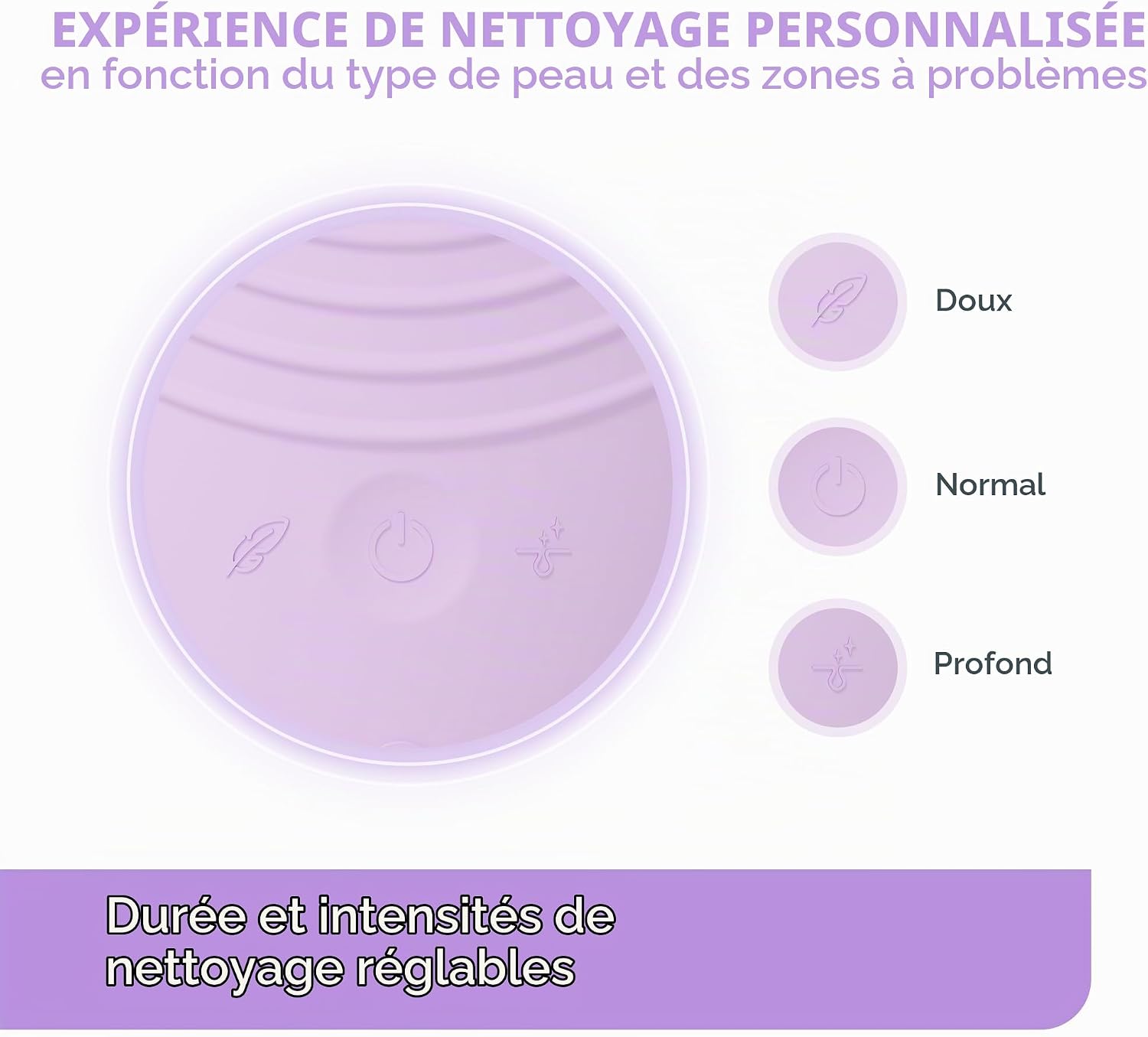 Detalle 2 de FOREO Luna 4 brosse nettoyante visage en silicone – massage raffermissant anti-âge pour peaux sensibles