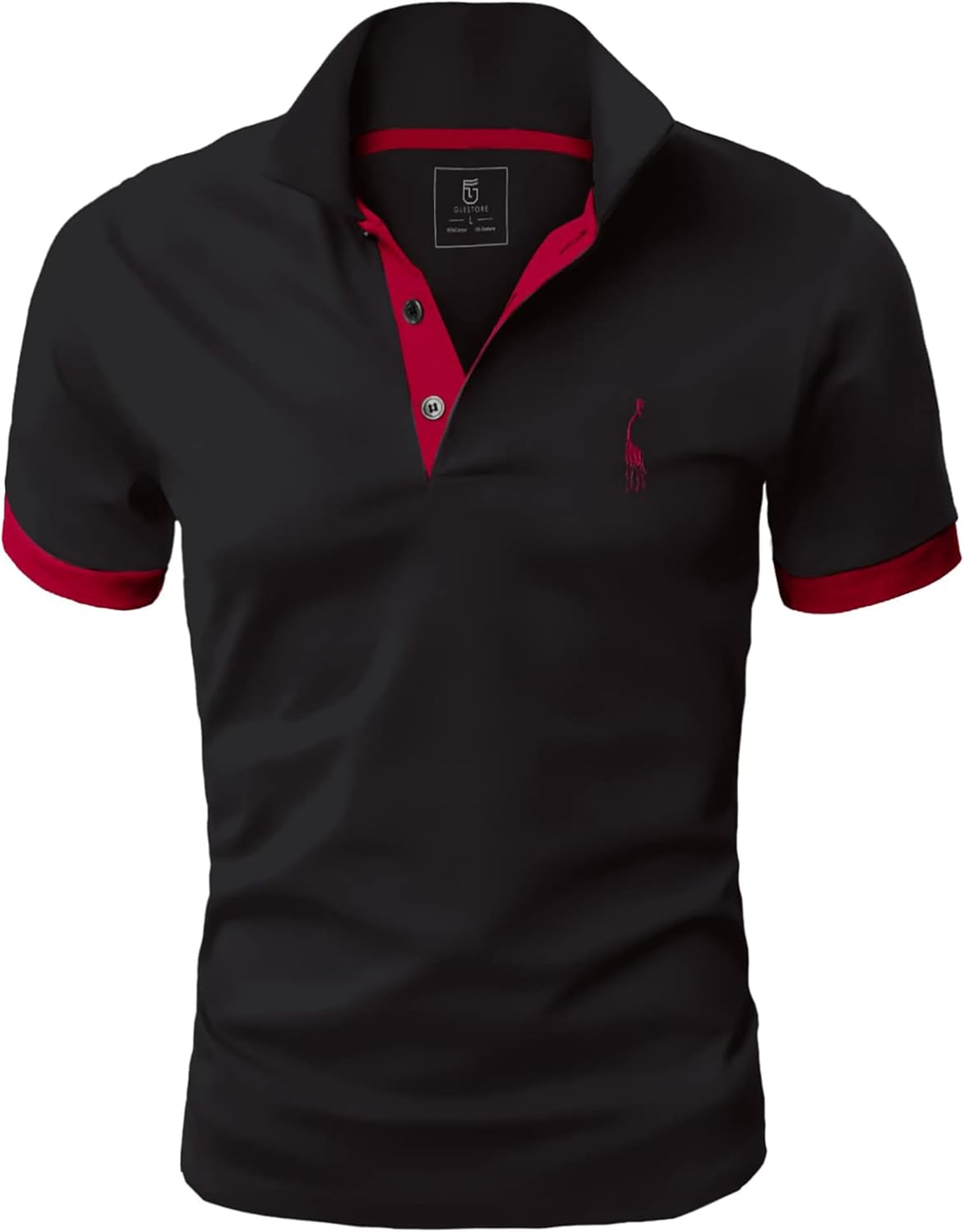 Detalle de GLESTORE Poloshirt Herren – Kurzarm Polo mit Hemm-Slit, Baumwolle-Elastan, vielseitig einsetzbar