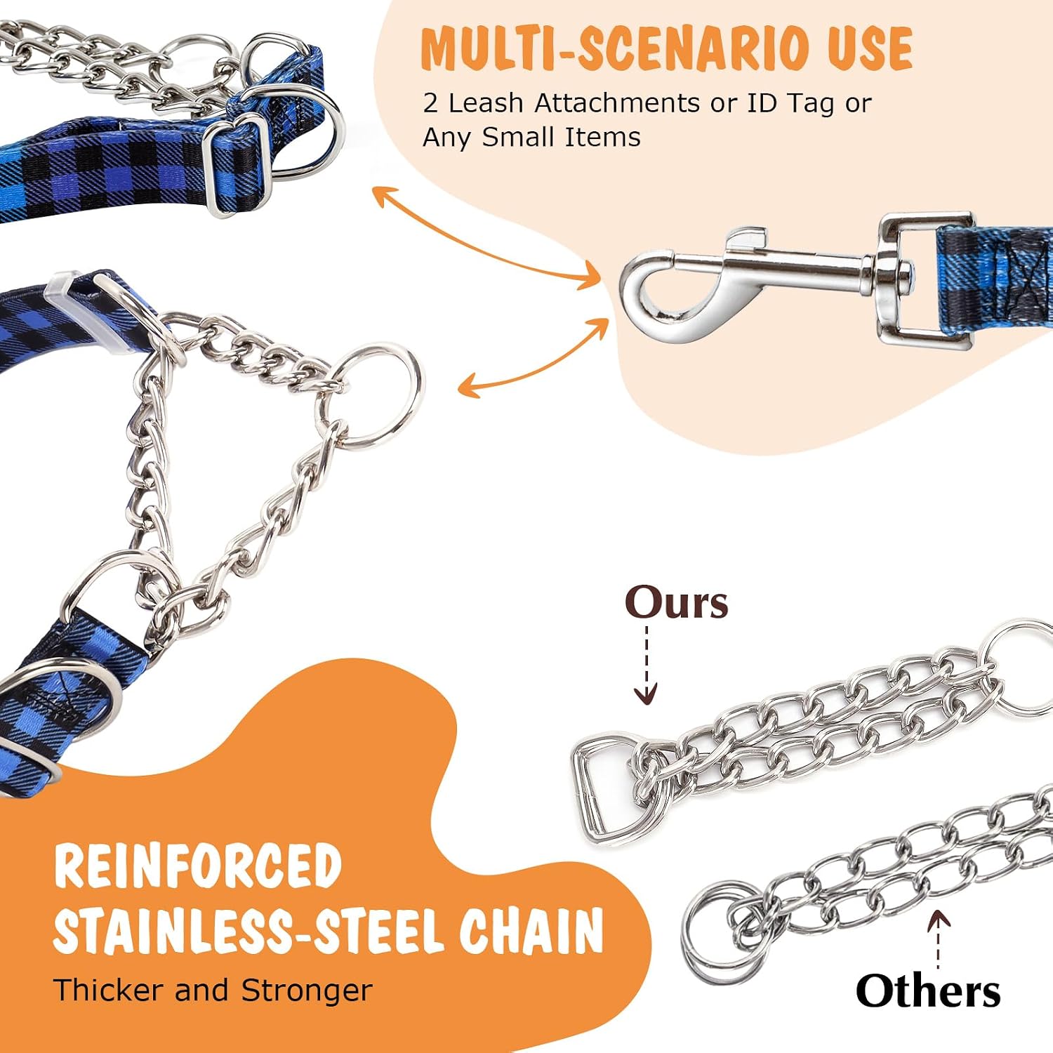 Detalle de Martingale Dog Collar, Plaid Large