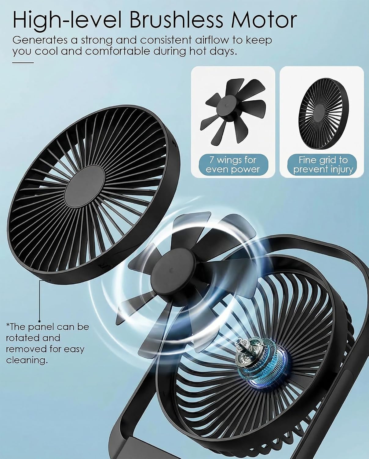 Thumbnail 1 de GIIKNEW Portable Fan with 4000mAh Battery