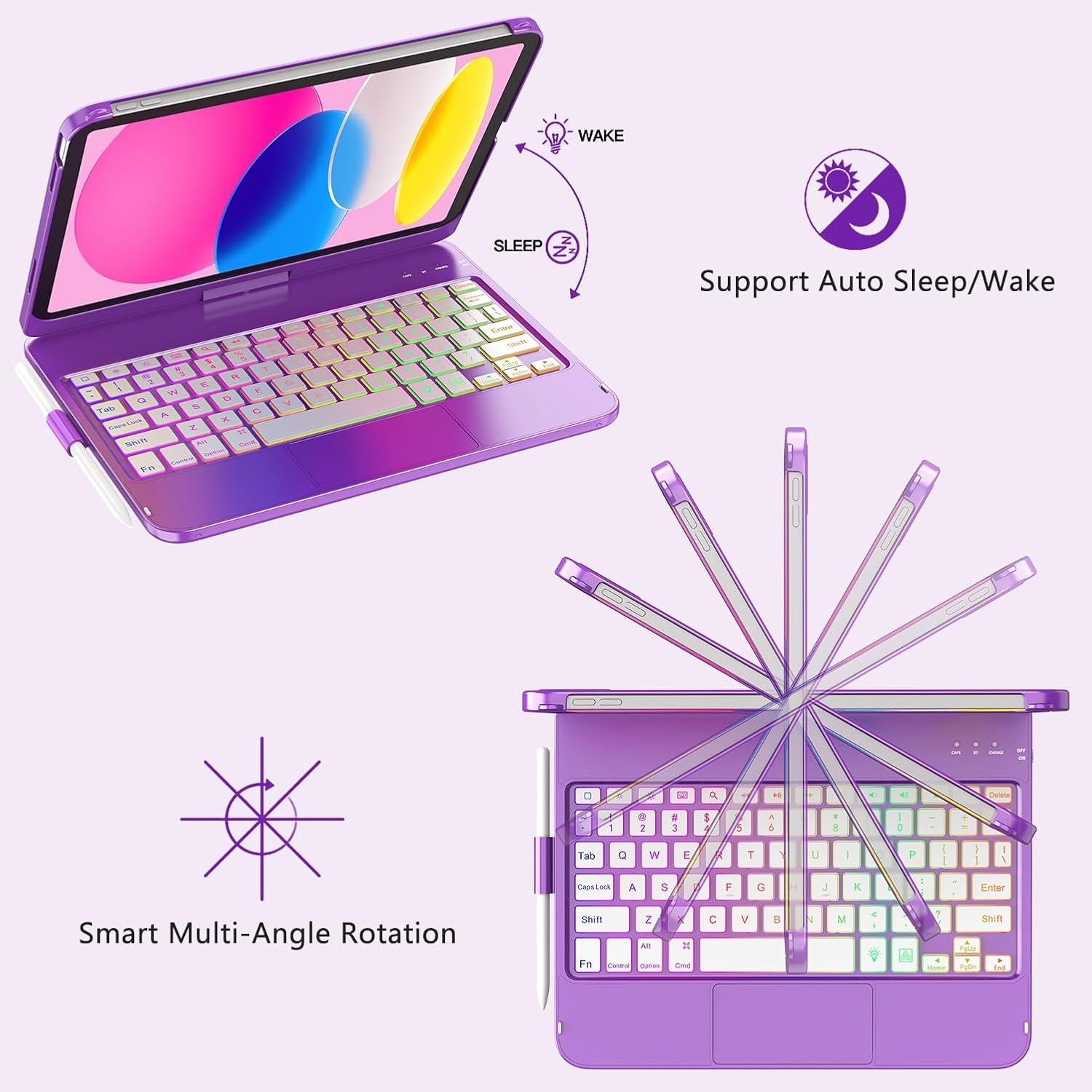 Thumbnail 6 de FUWANG Touch Keyboard Case for iPad 11th Gen A16