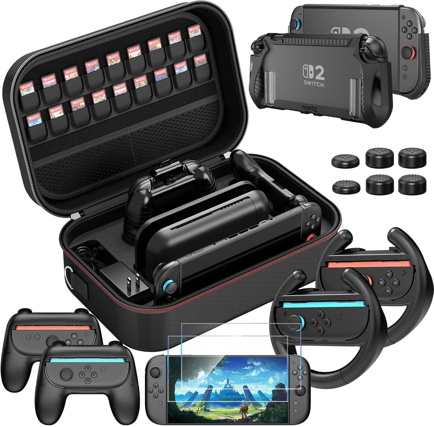 Detalle de HEYSTOP Custodia per Nintendo Switch 2 18 giochi