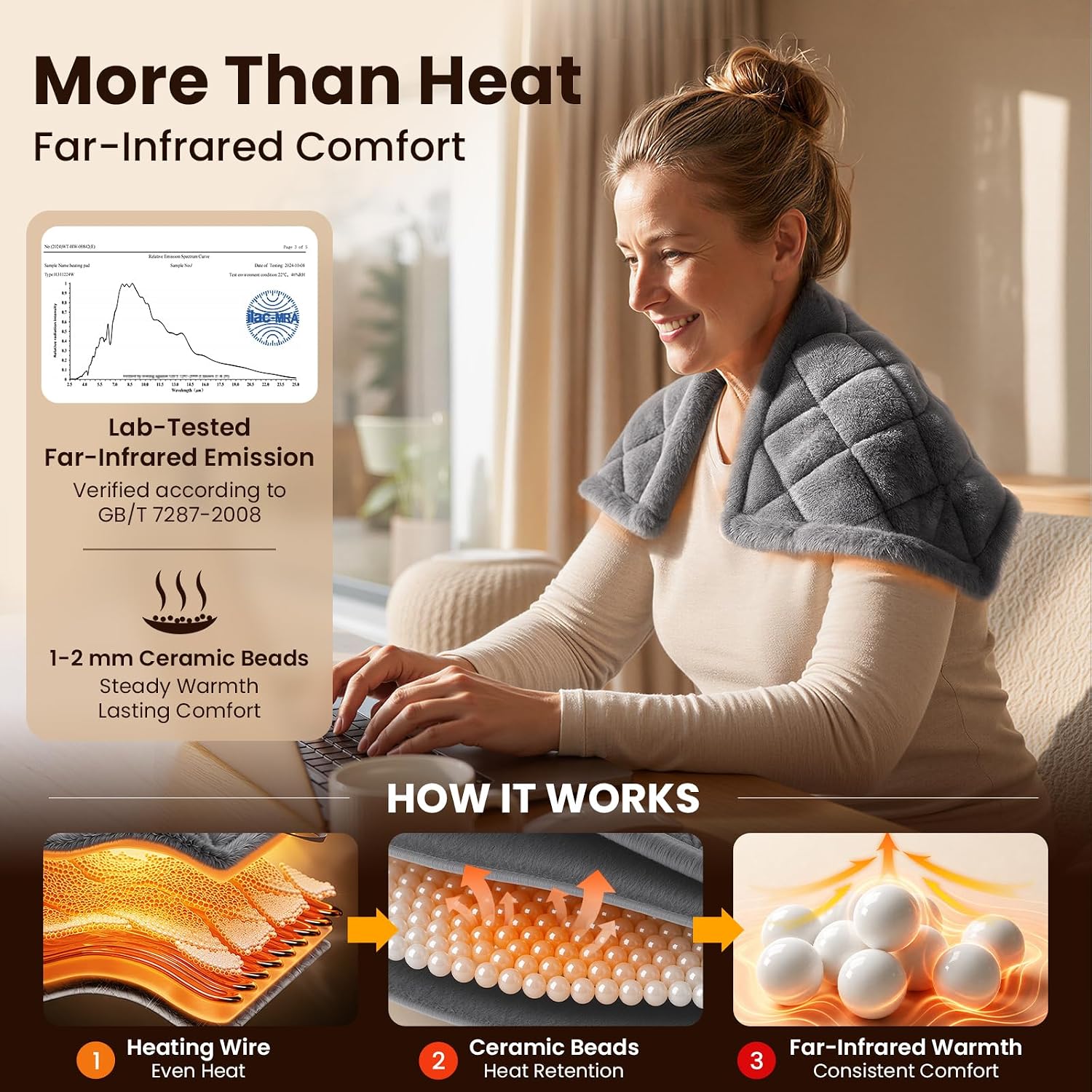 Detalle 2 de BOB AND BRAD TheraHeat SW-GH1021B Weighted Far-Infrared Heating Pad