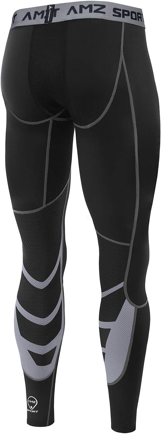 Thumbnail 2 de AMZSPORT men’s sports compression leggings with mesh print for training and running