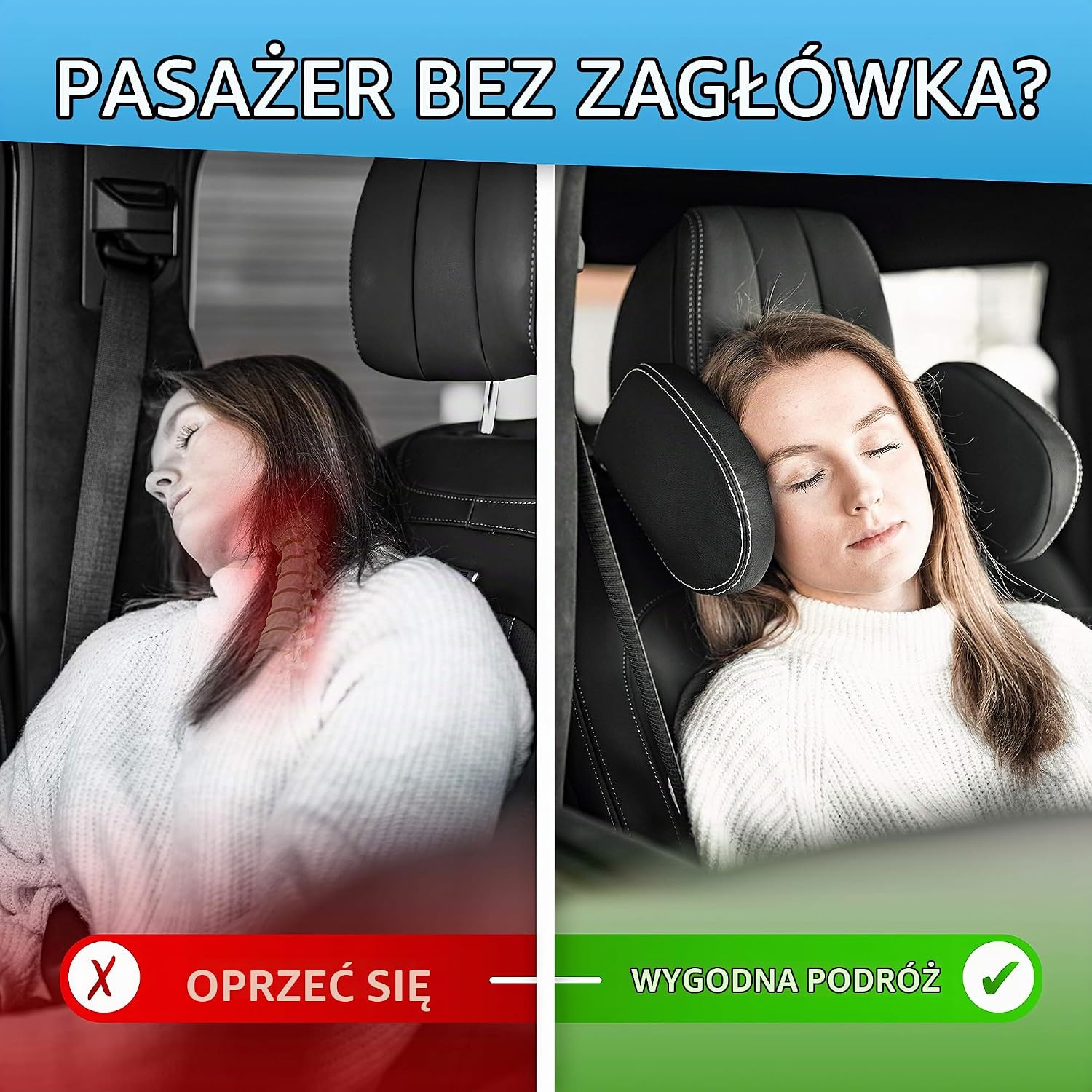 Detalle 2 de FLIPLINE SuperSleep – zagłówek samochodowy dla dzieci i dorosłych, regulacja do 180°