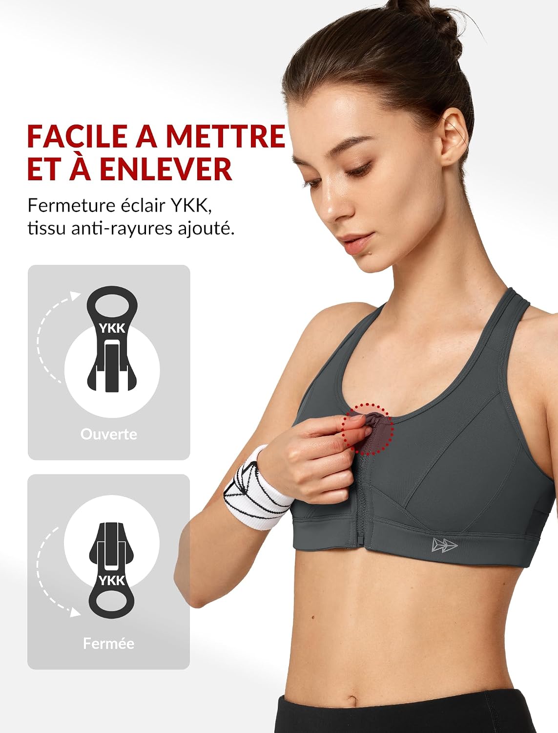 Detalle de Yvette Sport BH Starker Halt Vorderverschluss 🏃♀