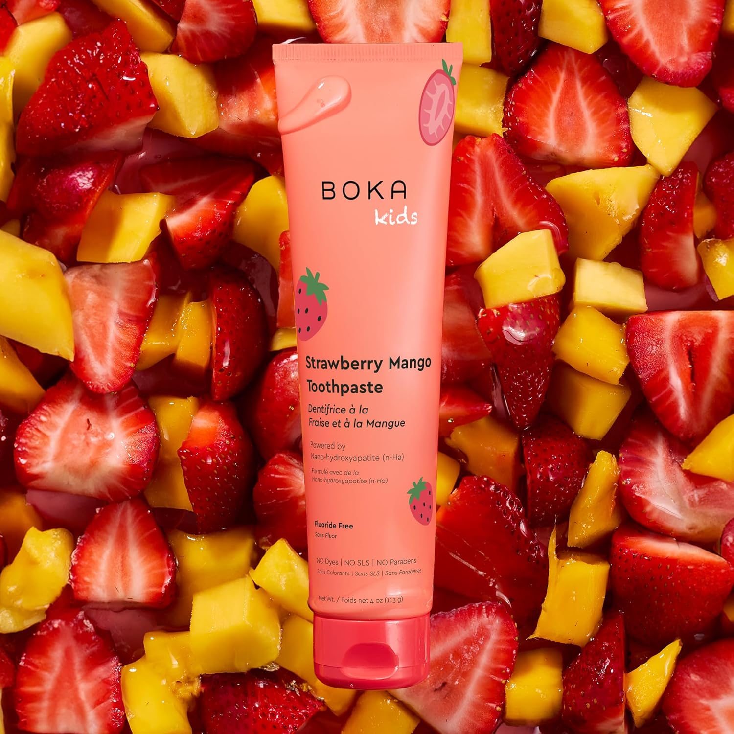 Thumbnail 1 de Boka Fluoride-Free Nano Hydroxyapatite Toothpaste (Strawberry Mango), 4 oz