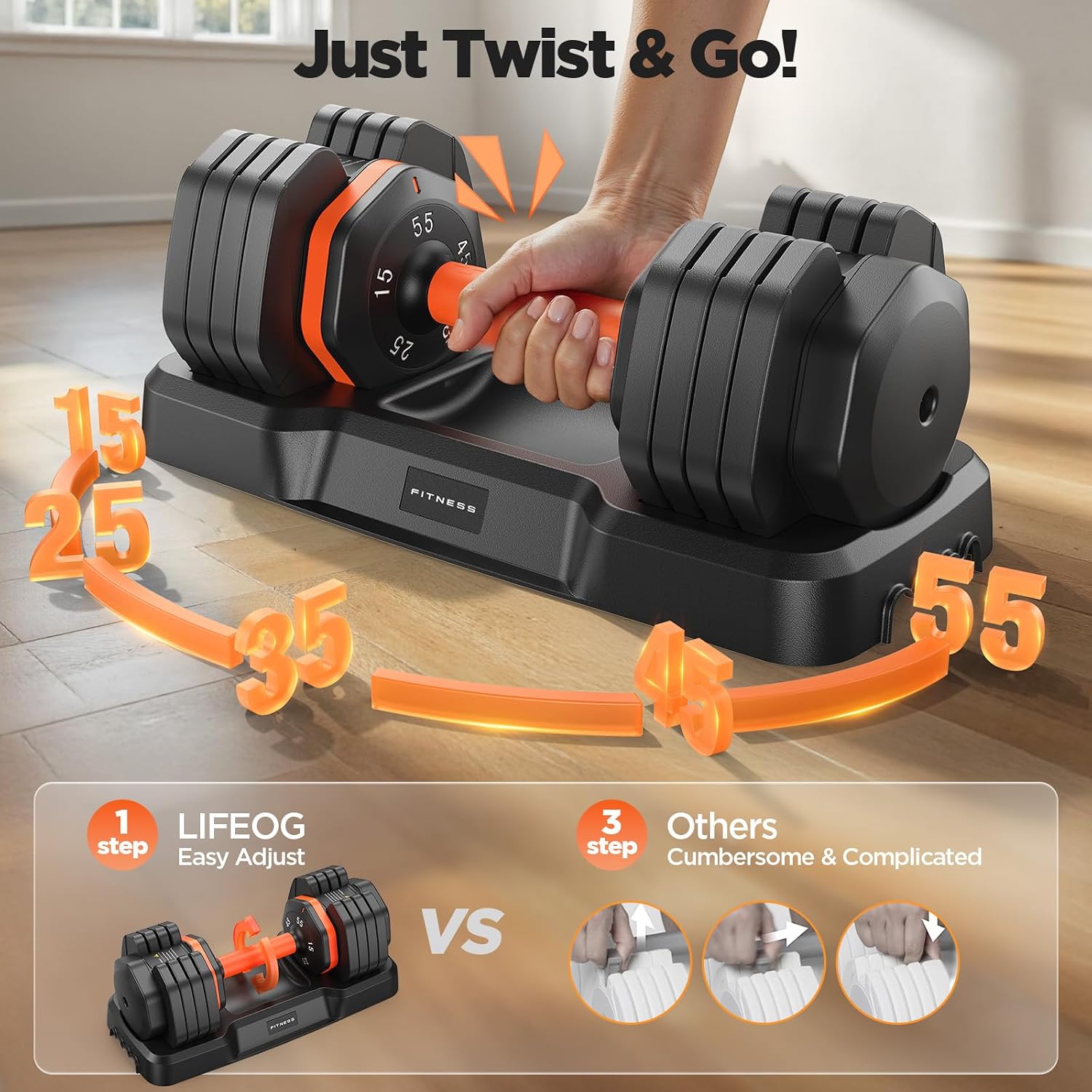 Detalle de Adjustable Dumbbell Set, 5-in-1