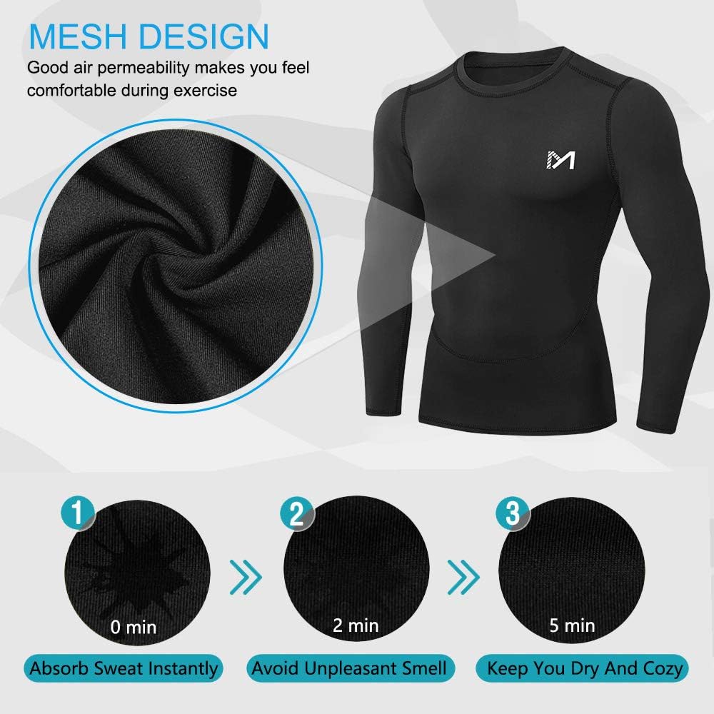 Detalle 2 de MEETYOO Kompressionsshirt Herren Funktionsshirt Langarm