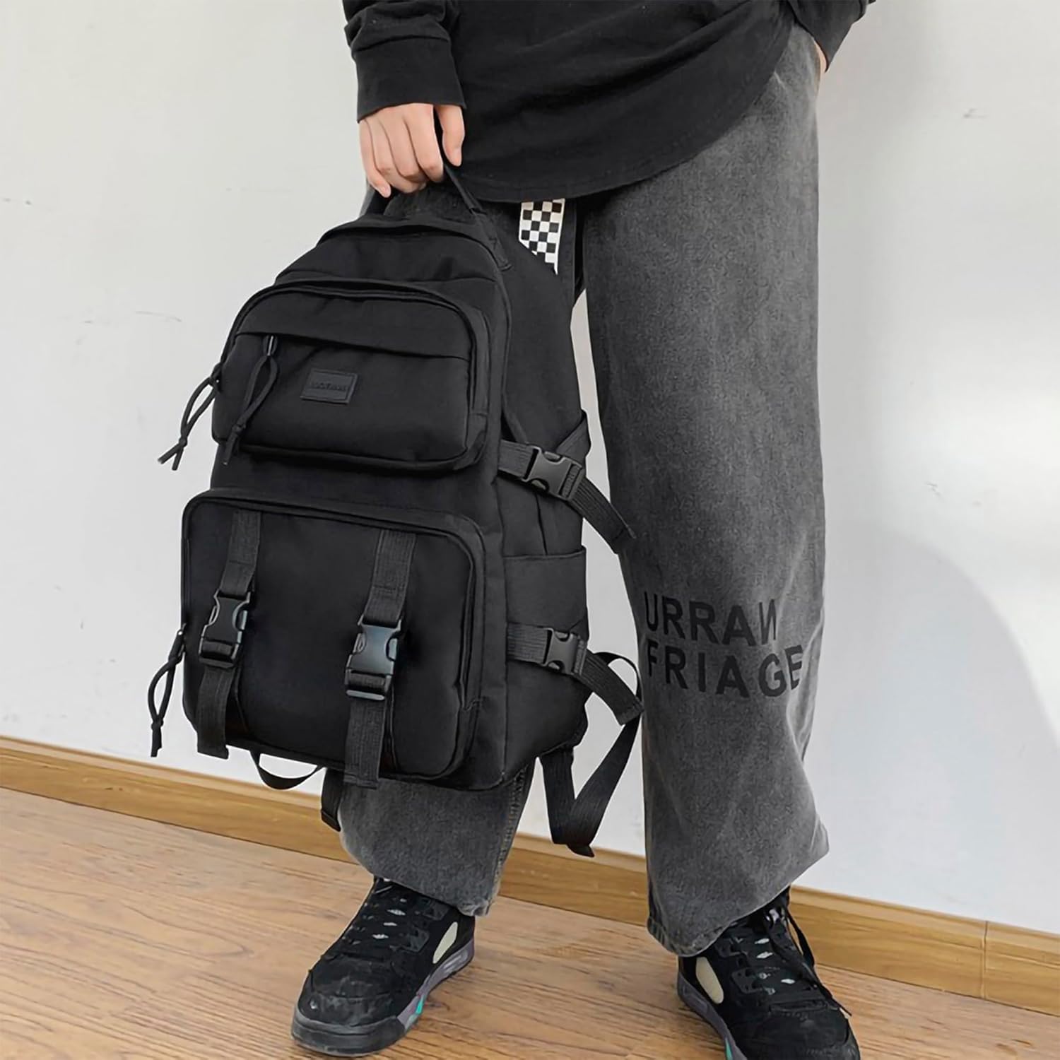 Detalle de Oreunik Schulrucksack für Mädchen & Jungen (Teenager) – leichter 15-Zoll-Laptop-Rucksack, wasserabweisend, 30 x 42 x 15 cm