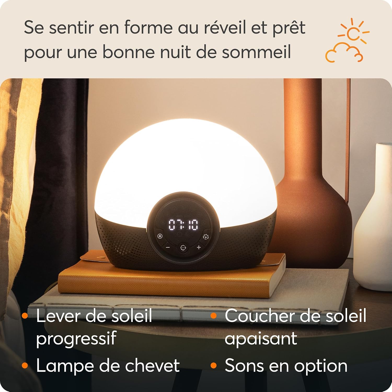 Thumbnail 1 de Lumie Bodyclock Glow 150 : réveil lumineux avec simulation de lever et coucher de soleil et 10 sons