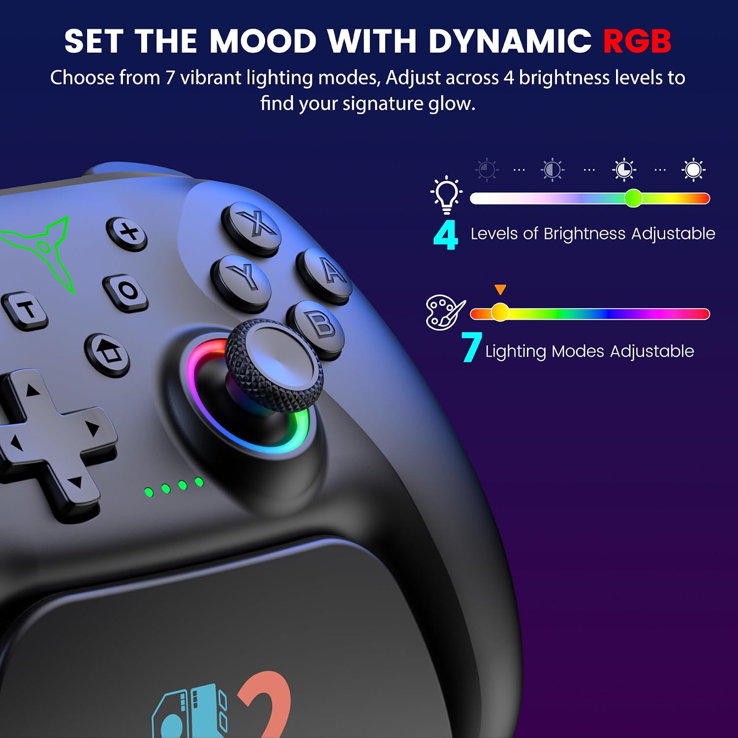 Detalle de BEBONCOOL GAMING Switch 2 Controller mit Ladestation