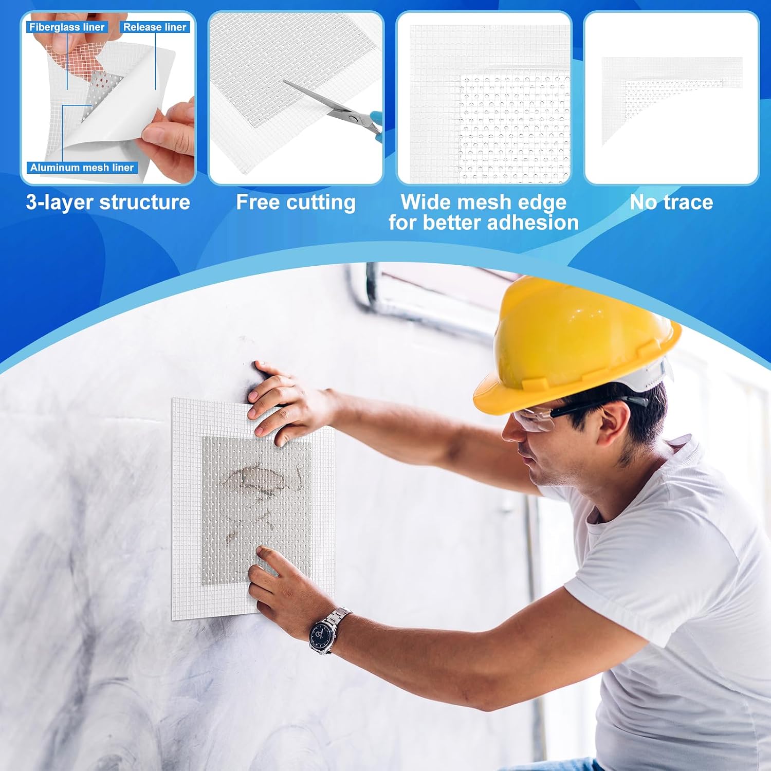 Detalle de LifeisLuck LX0103 Drywall Repair Kit with 8.8 fl oz White Paste