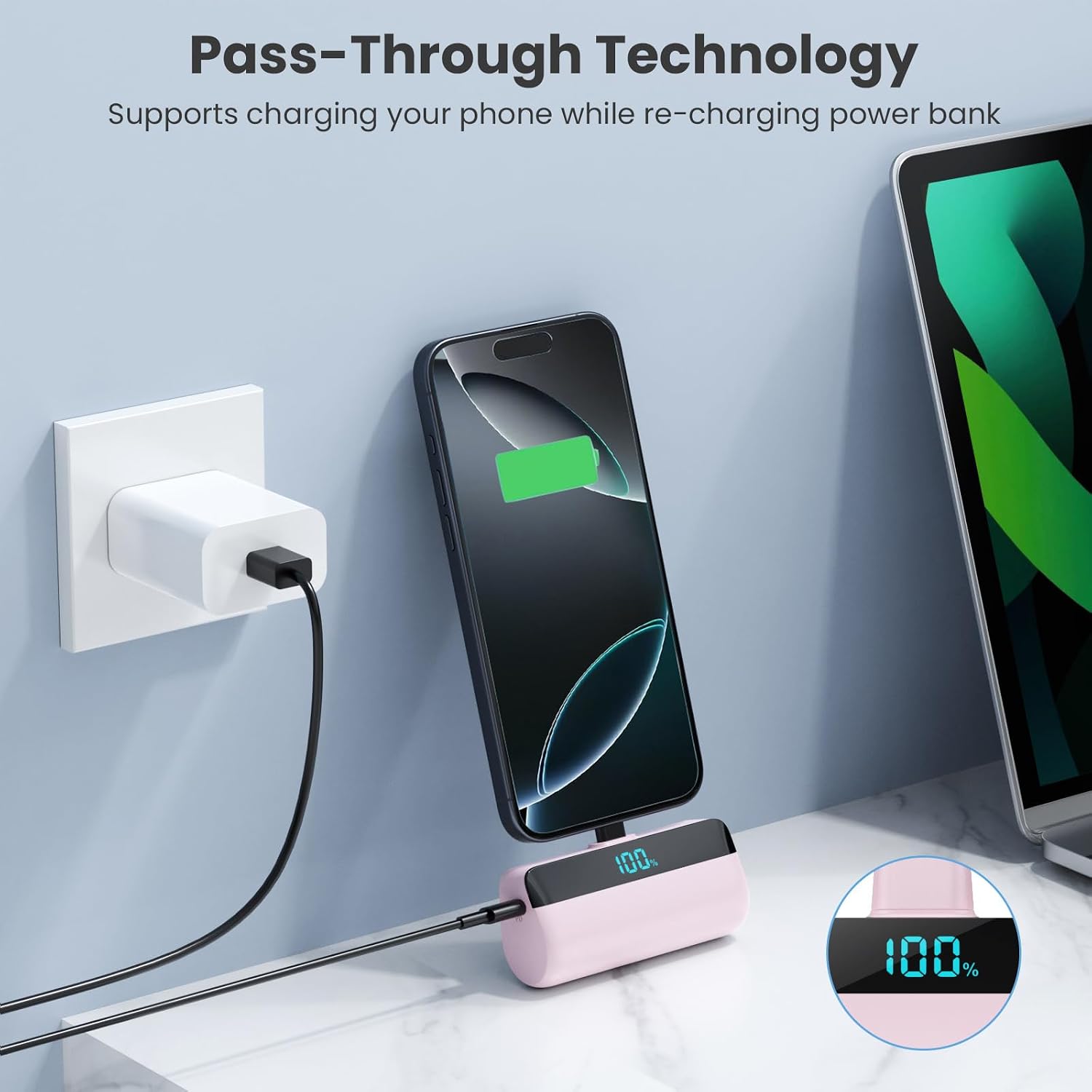 Detalle 2 de Mini 5200mAh USB-C Power Bank for iPhone 15