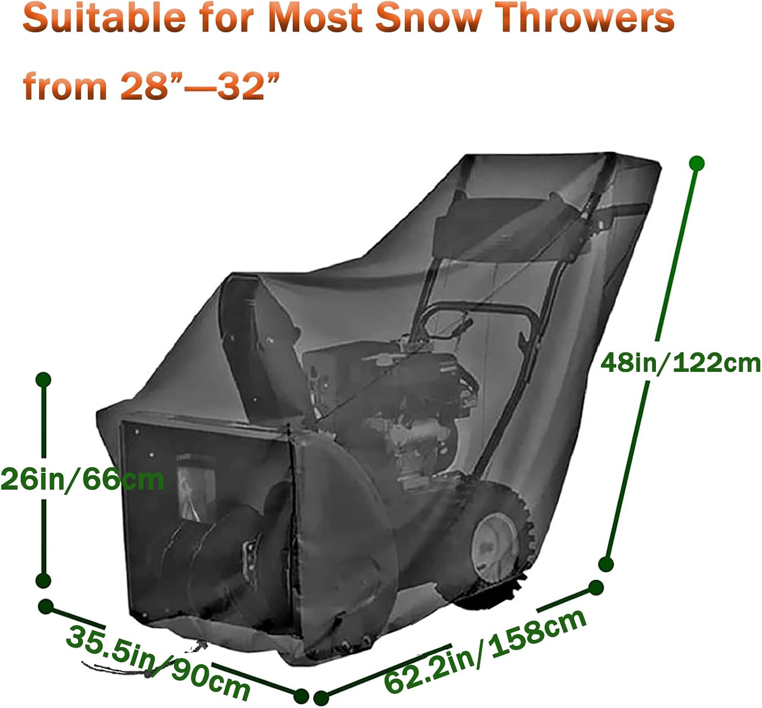 Detalle 2 de CGLEAM keepoo251207 Snow Blower Cover, 420D Oxford, Windproof Buckles