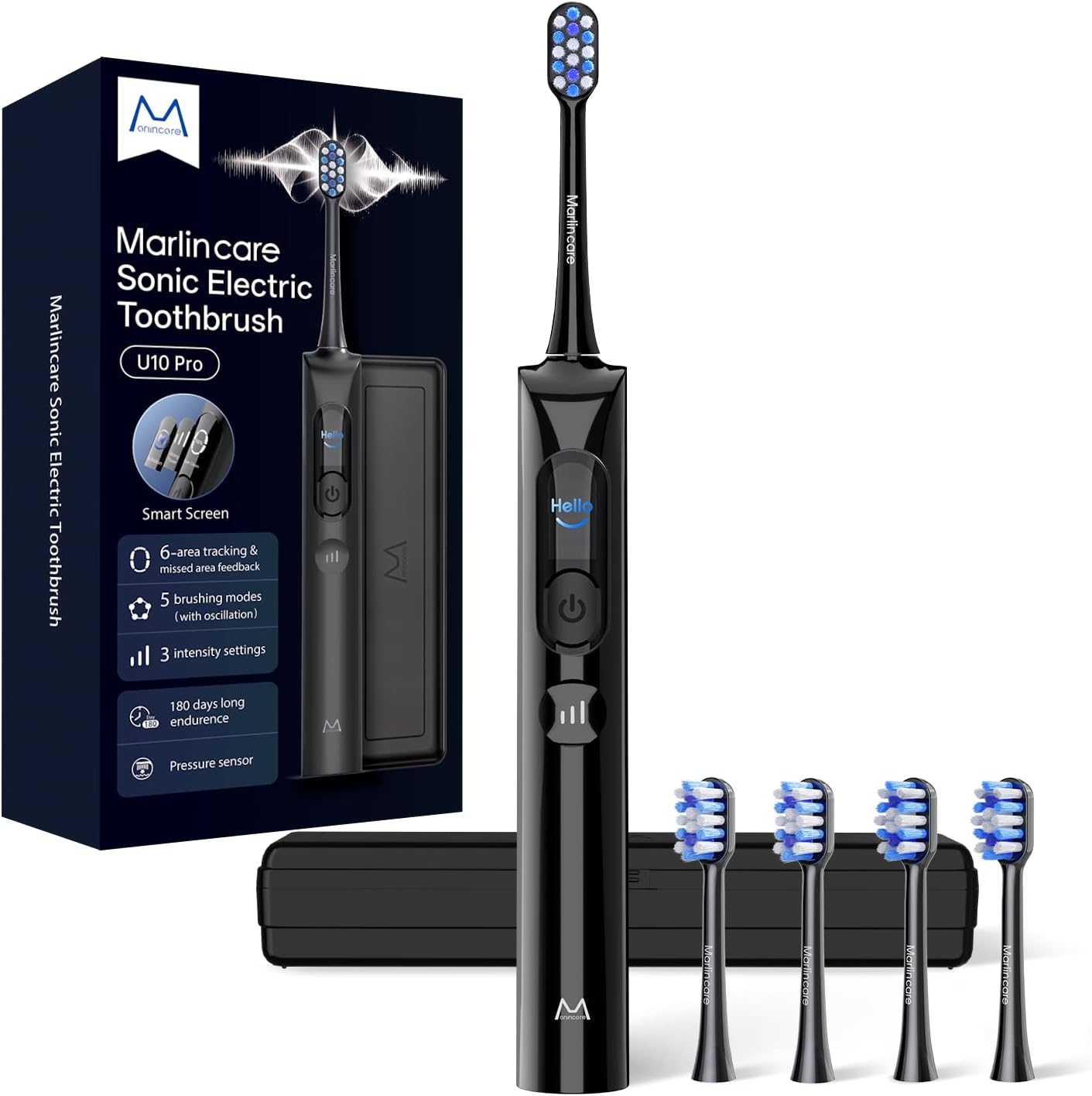 Detalle de Marlincare Electric Toothbrush Black