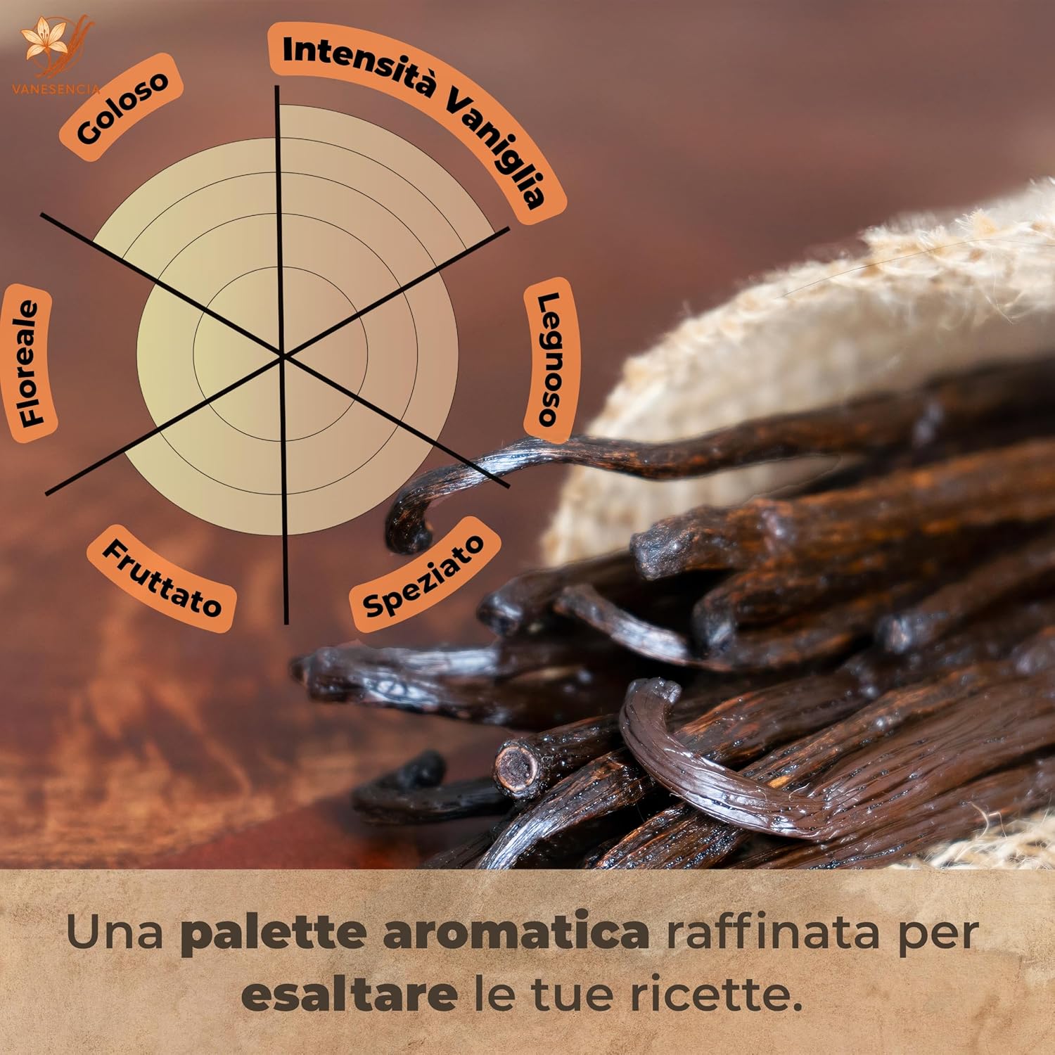 Detalle 2 de VANESENCIA Bacche di vaniglia Bourbon del Madagascar 15 pezzi 🍰