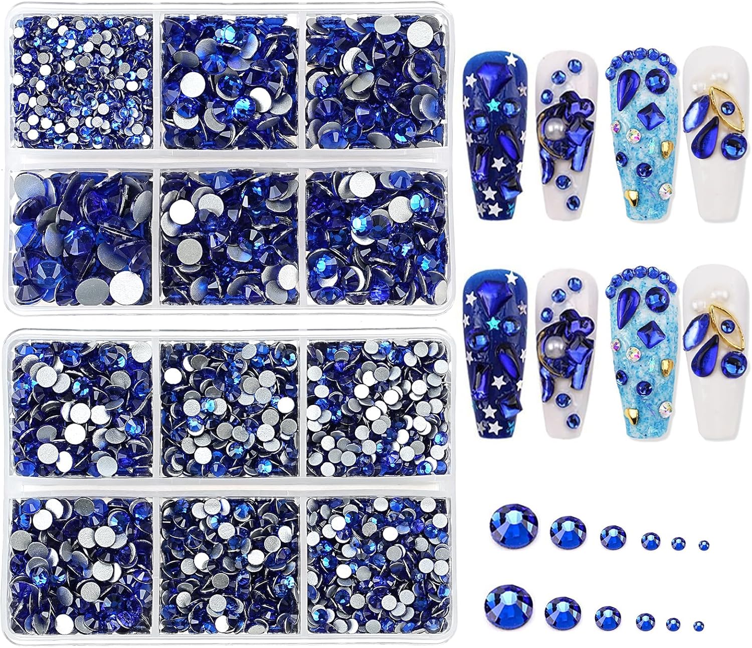 Thumbnail 5 de Jollin Nagelsteine & Strasssteine – 3600-teiliges Bedazzling-Kit mit 6 Größen (SS4–SS12) für Nagelkunst, Glas-Diamanten