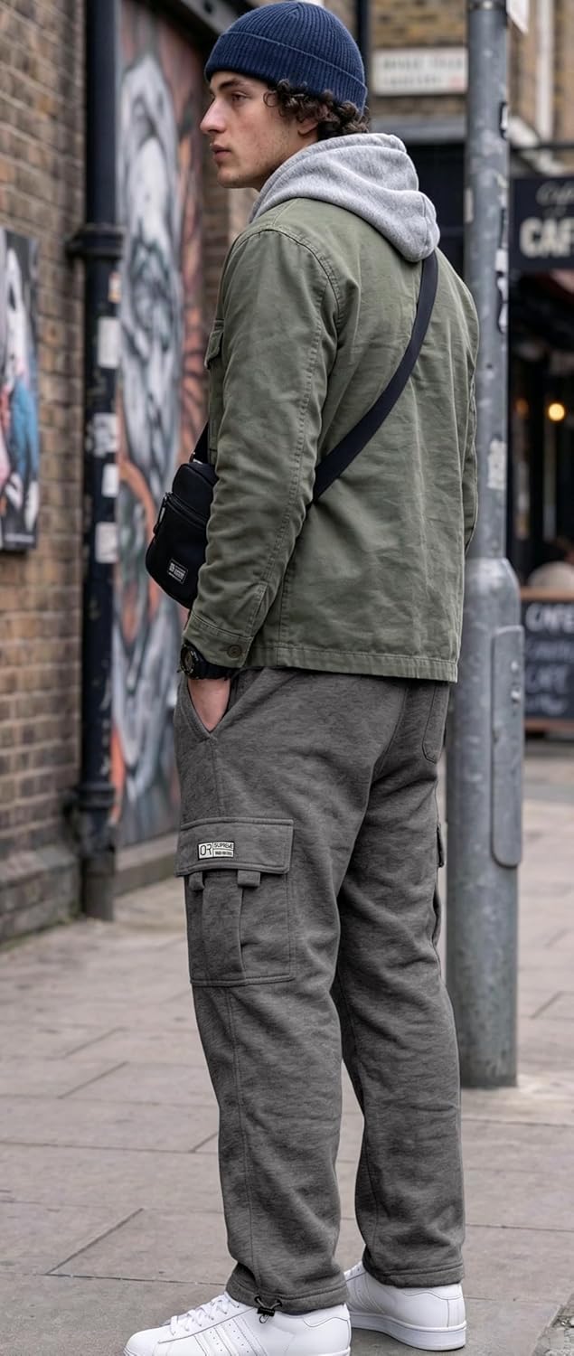 Thumbnail 5 de HUNGSON Mens Cargo Sweatpants: Comfortable Casual Meets Rugged Utility