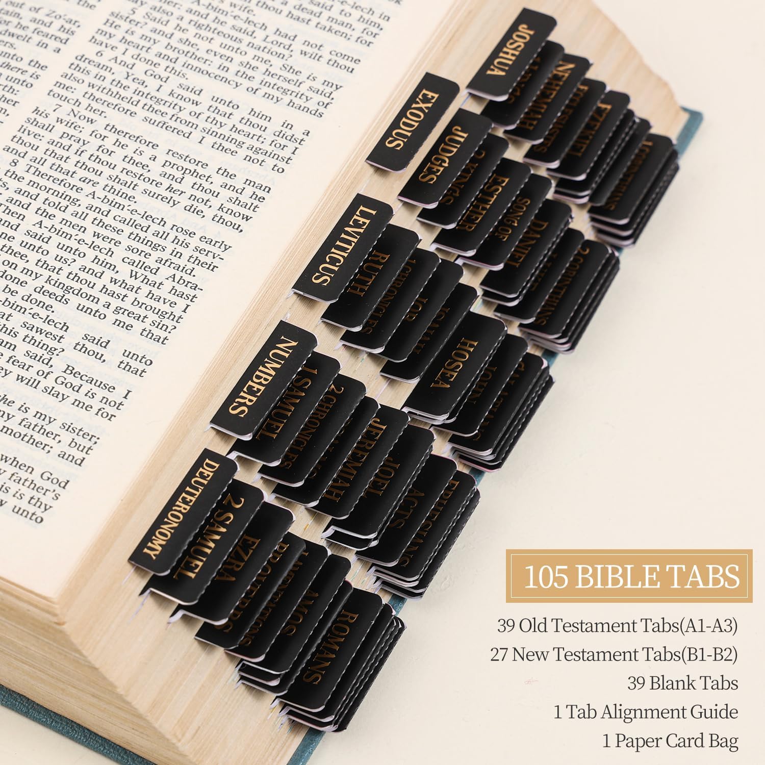 Thumbnail 6 de VYRANA LLSYT-Black Bible Tabs, Laminated Black Vinyl with Gold Foil Lettering
