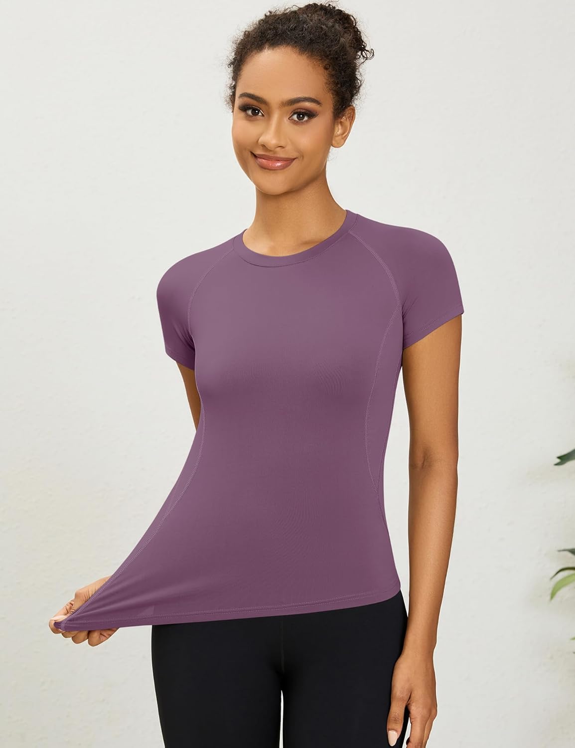 Detalle 2 de Rapbin Damen Sport Top – Leichtes Yoga-Oberteil mit Rundhals, atmungsaktiv und flexibel