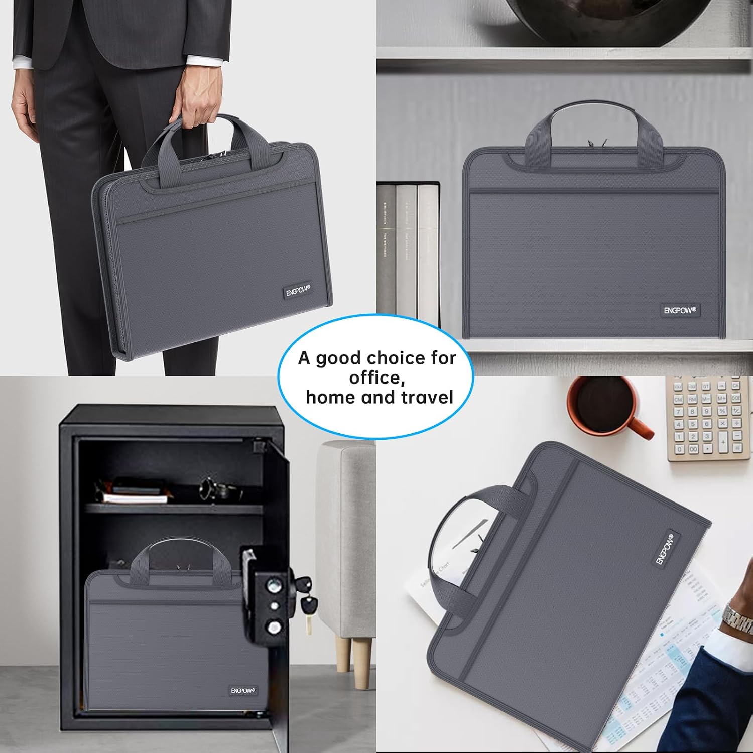 Detalle 2 de ENGPOW EG082 Accordion File Organizer, 13 Pockets, A4, Fire- and Water-Resistant