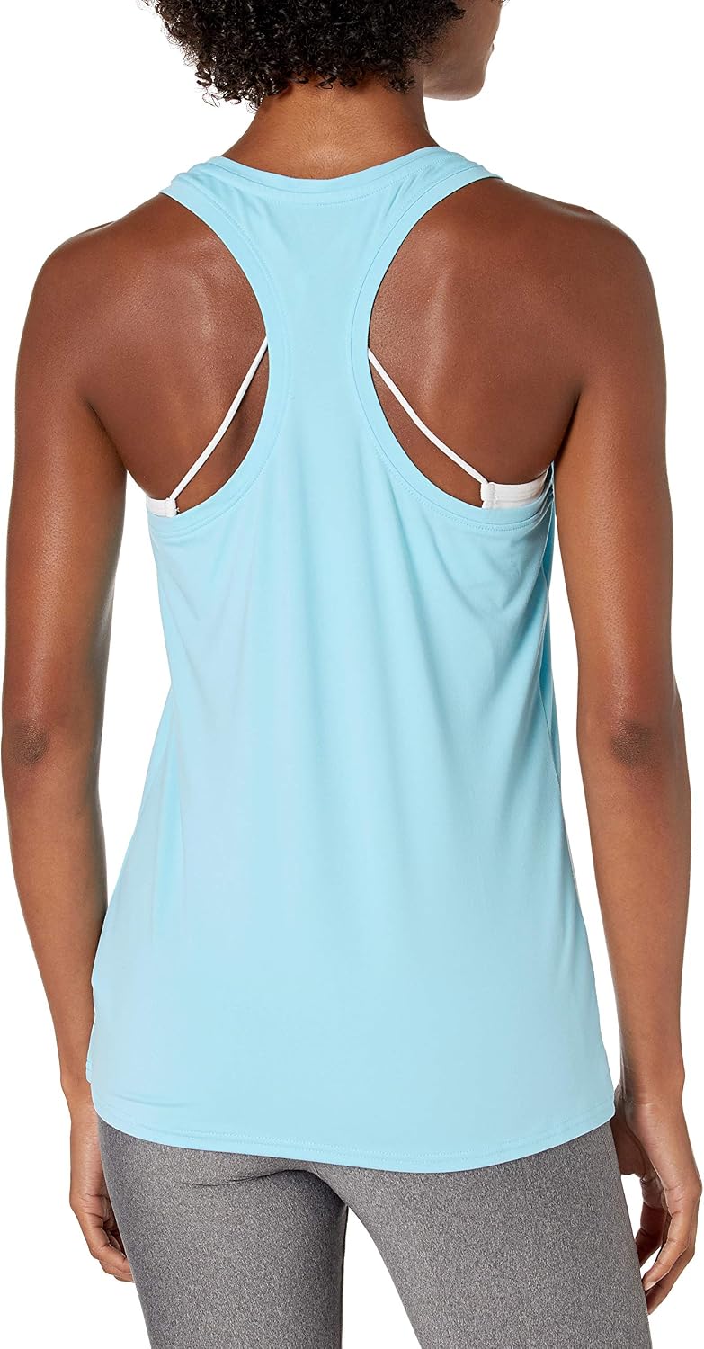 Detalle de Amazon Essentials Women's Active Quick Dry Tech Stretch Racerback Scoop Neck Tank Top, Multipacks