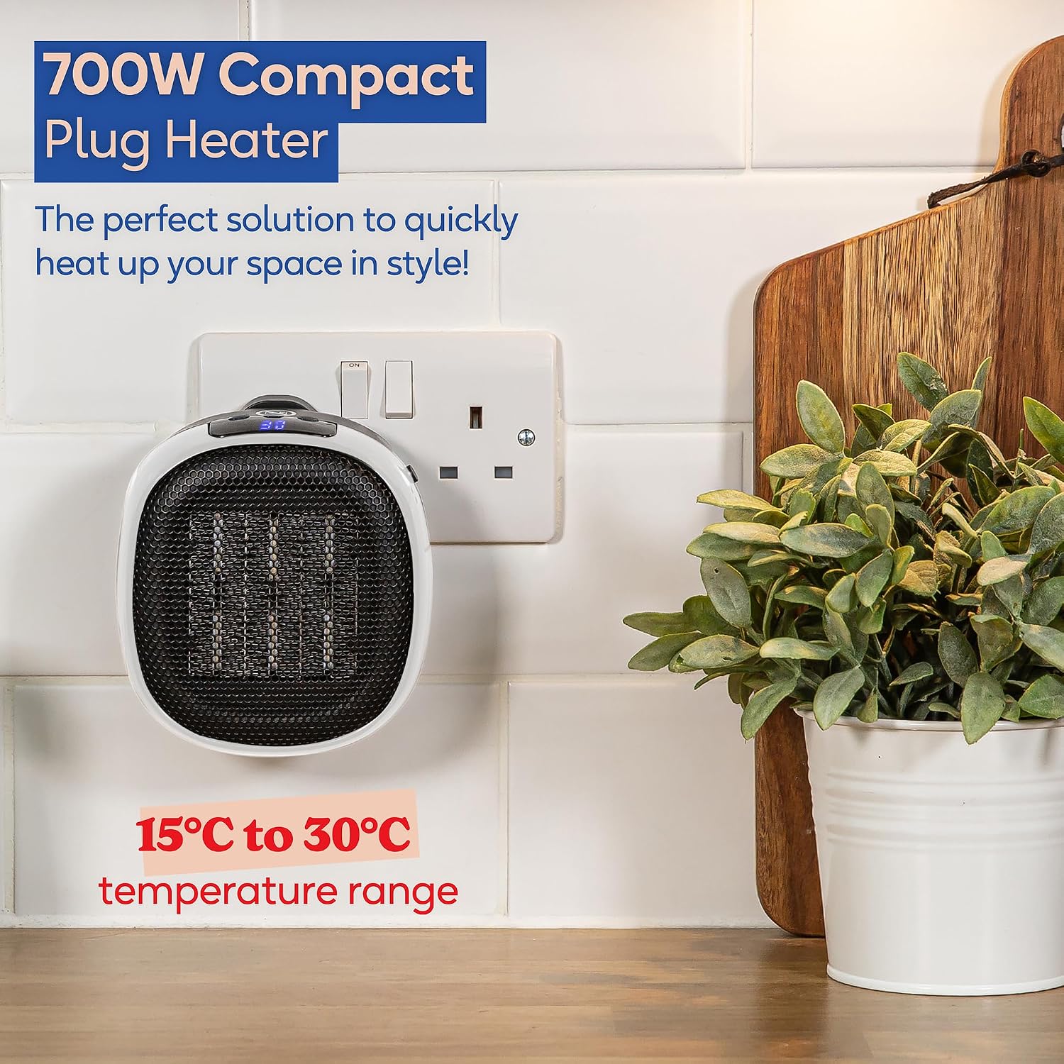Thumbnail 3 de Russell Hobbs 700W Compact Portable Ceramic Plug-in Heater ⌛