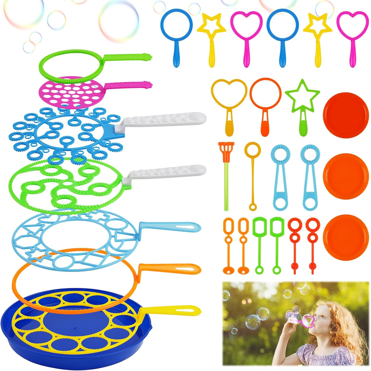 Detalle de OSDUE Bubble Wands Set for Kids – 30 Piece Giant Bubbles Kit