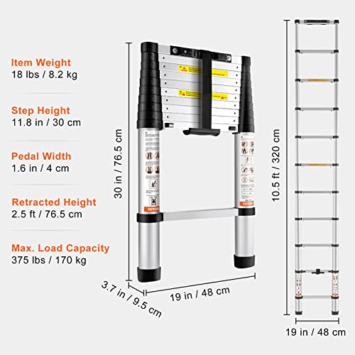 Thumbnail 6 de VEVOR Scala Telescopica in Alluminio 3,2 m: versatilità, sicurezza e trasportabilità