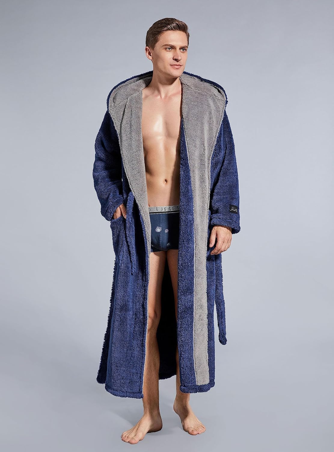 Thumbnail 4 de SlumberMee Mens Fleece Plush Robe Full Length