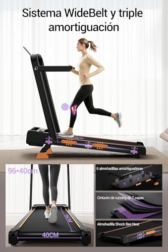 Detalle 2 de CURSOR FITNESS Cinta de Correr Plegable con Inclinación 16% y hasta 10 km/h (3.0 HP) para casa