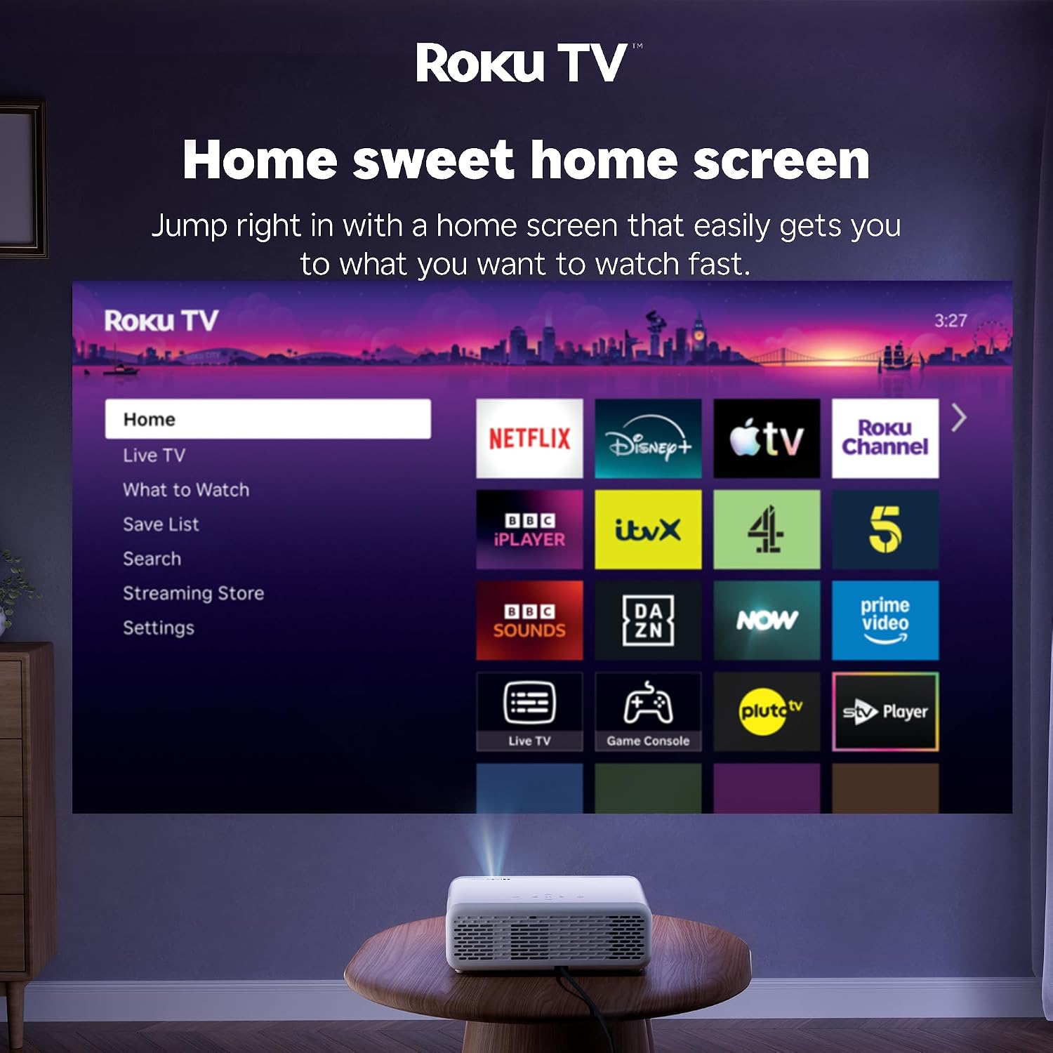 Thumbnail 3 de Aurzen Roku TV Smart Projector: Built-in Roku, 1080p for Bedroom and Beyond