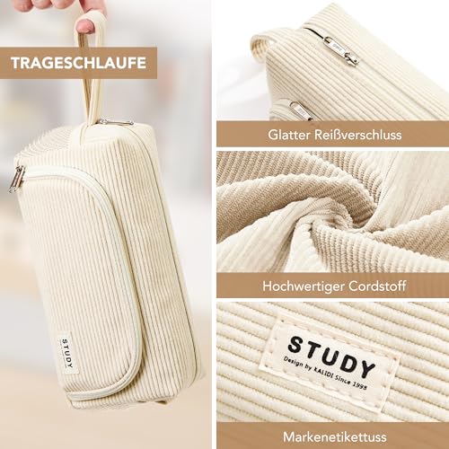 Thumbnail 3 de KALIDI Corduroy Pencil Case Bag with Multi Pockets